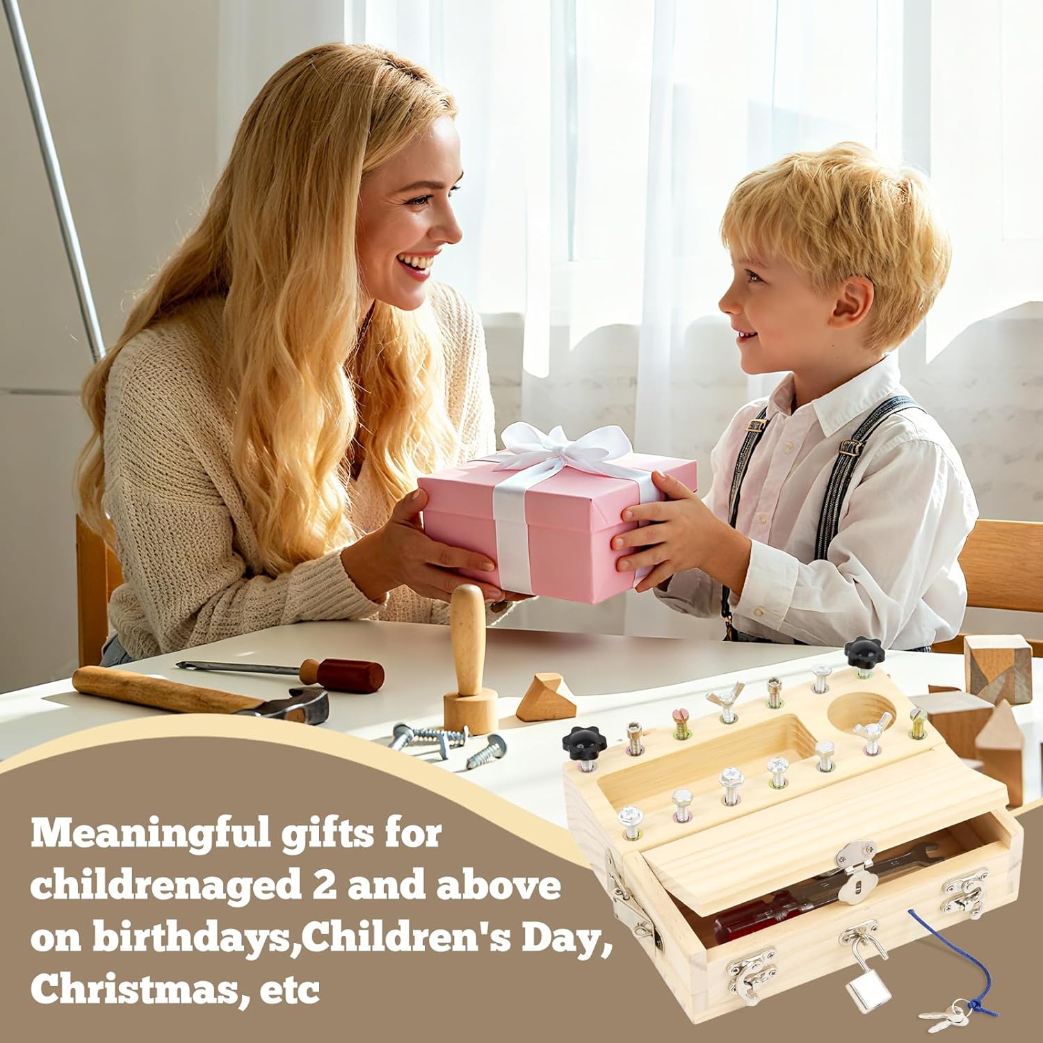 Thumbnail 4 de Montessori Busy Board Holzschraubset ab 3 Jahren