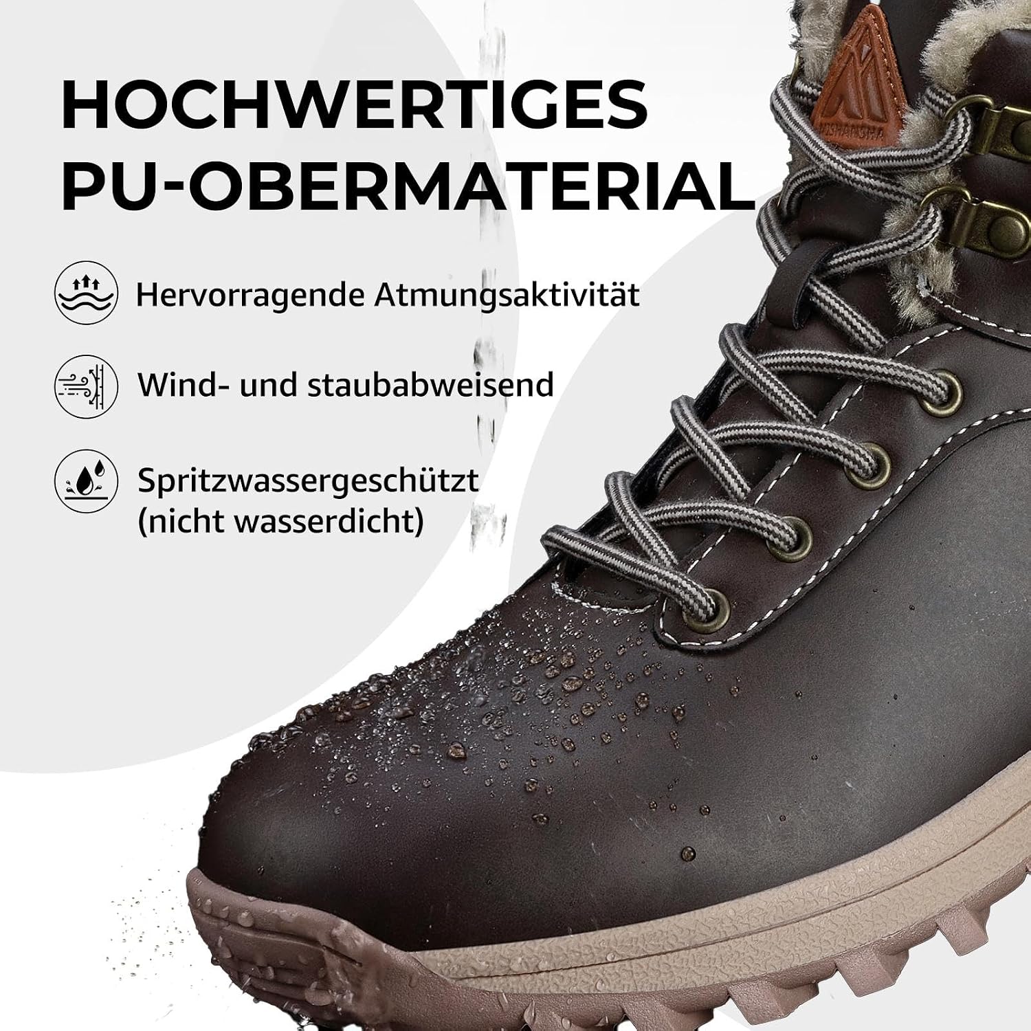 Detalle 2 de Mishansha Unisex Botas Invierno Cálido Impermeables Gr.36-48