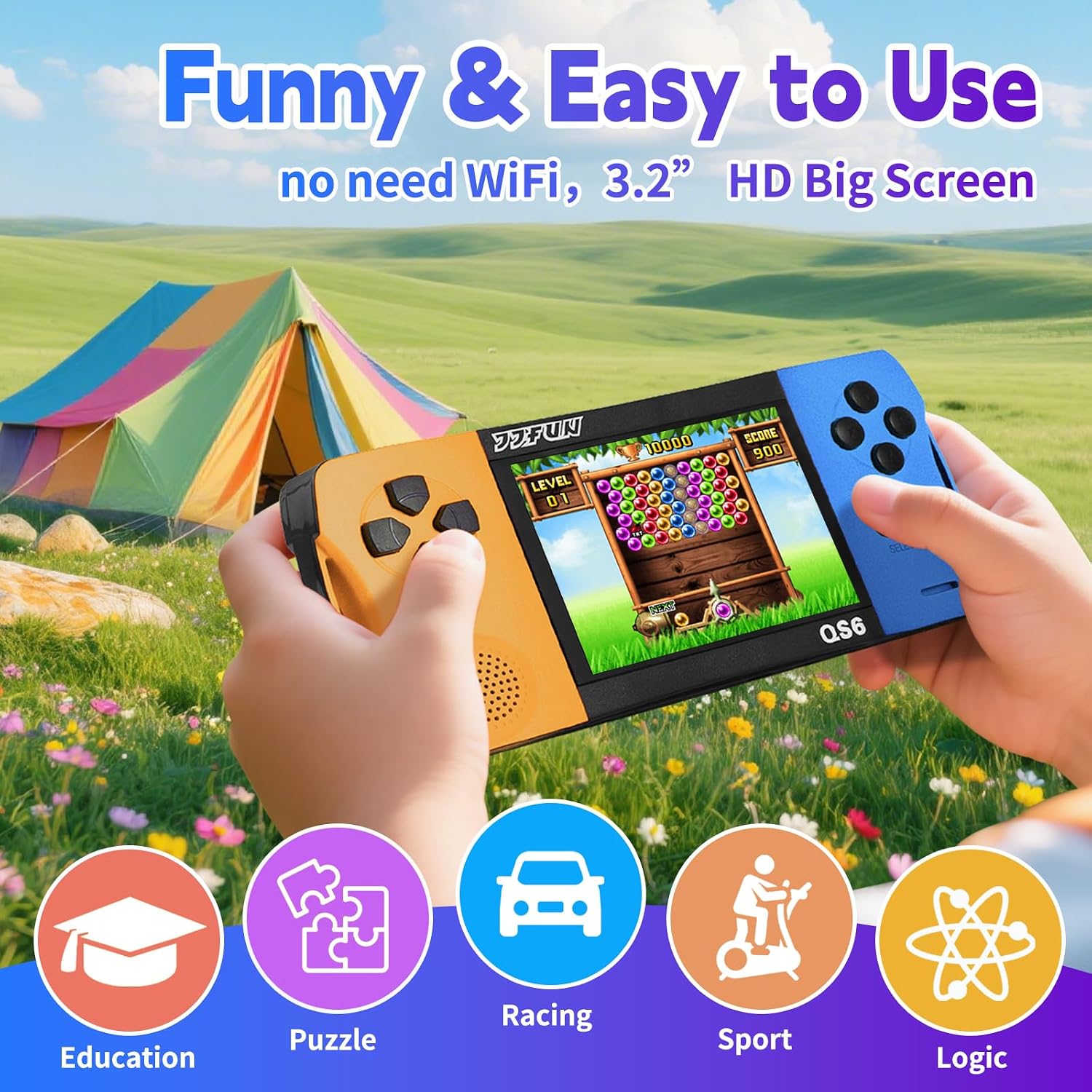 Detalle 2 de SNONBROS Kids Handheld Game Console (216 Classic Games) with 3.2" Screen