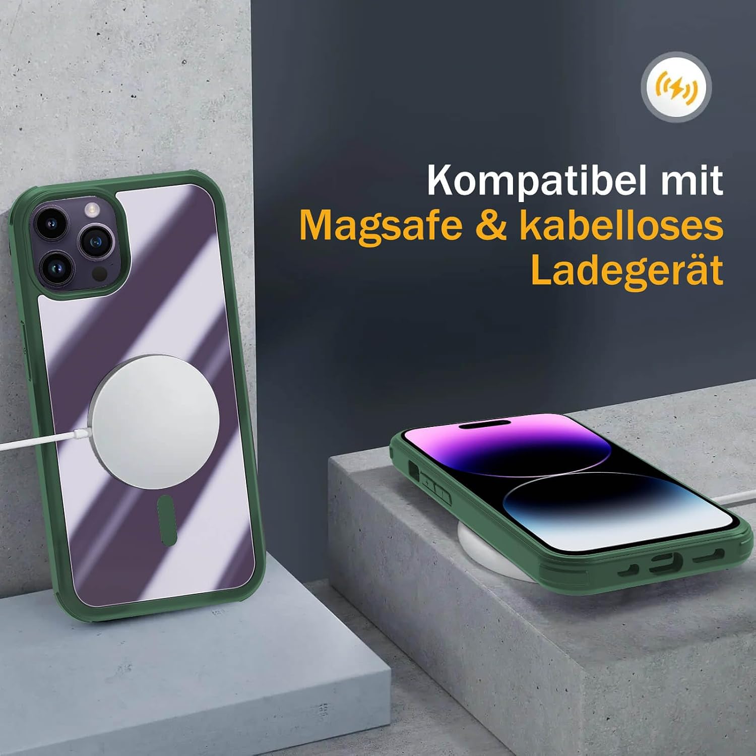 Thumbnail 5 de Leedia Handyhülle für iPhone 14 Pro 6.1" – MagSafe, 360° Schutz, 9H Glas Displayschutz, grün