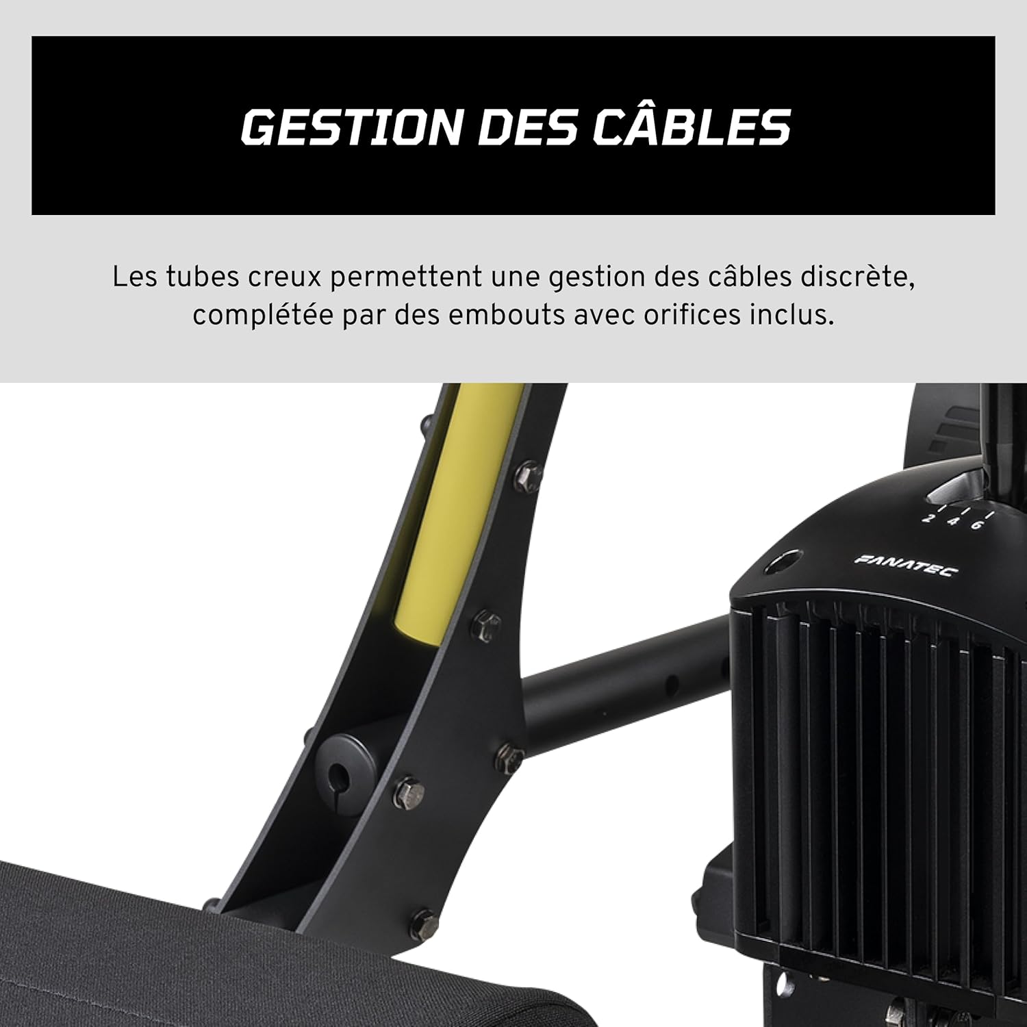 Detalle de Fanatec Châssis de simulation de course Course Cockpit V1.5 pour direct drive, acier renforcé et aluminium noir