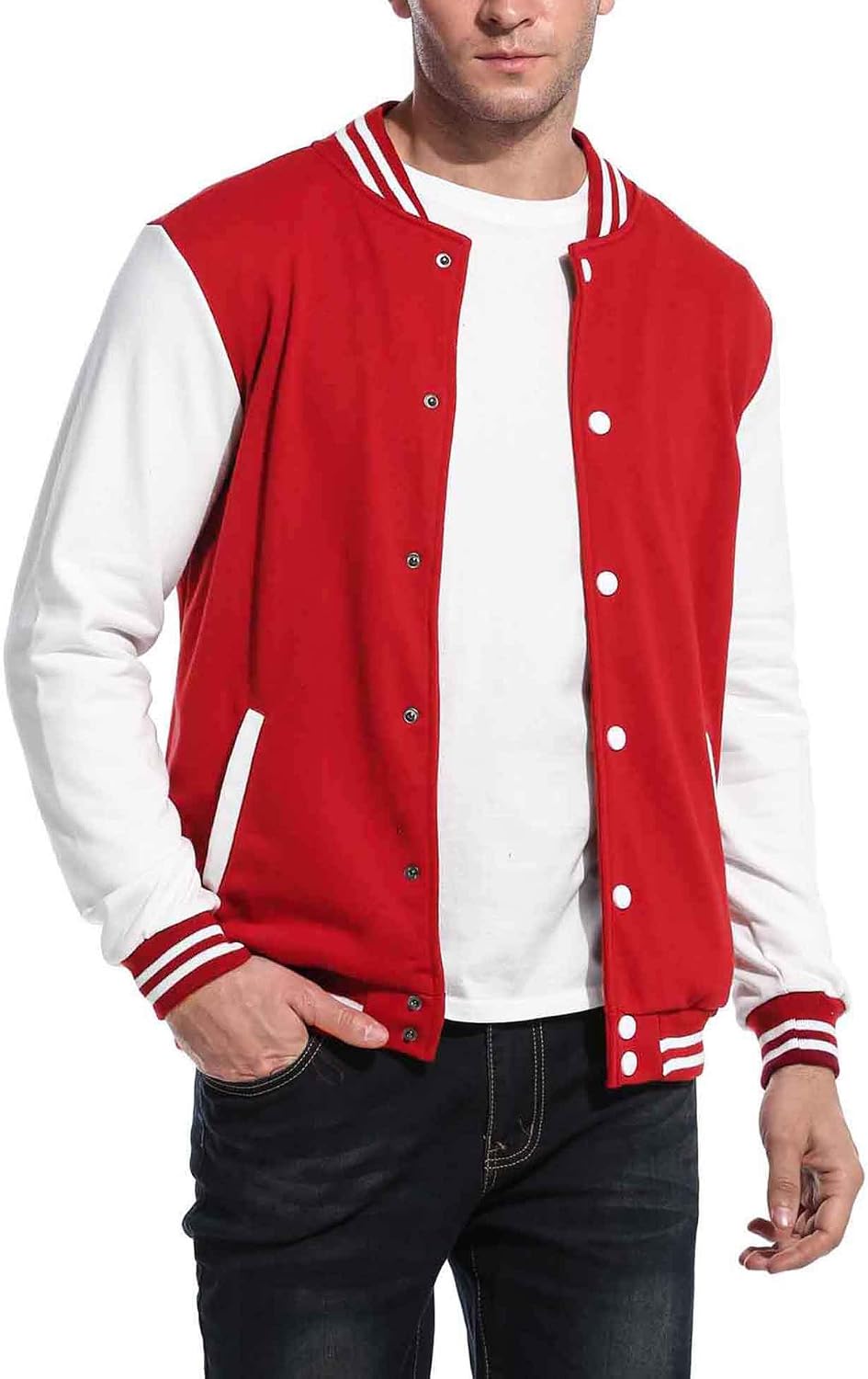 Detalle de COOFANDY Men's Varsity Baseball Jacket, Lightweight Letterman Bomber