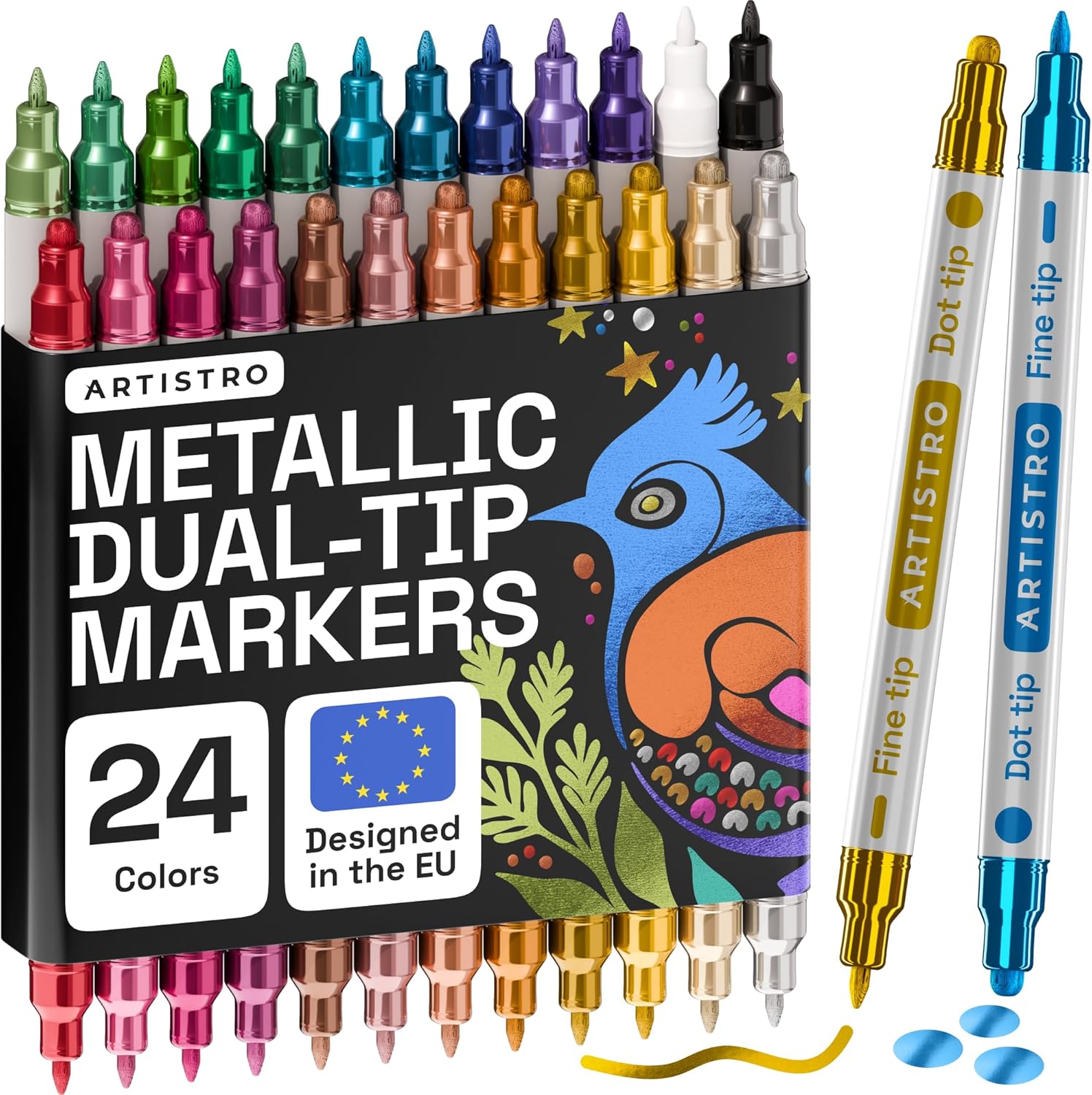 Artistro Acrylmarker 24 Metallic Dual Tip