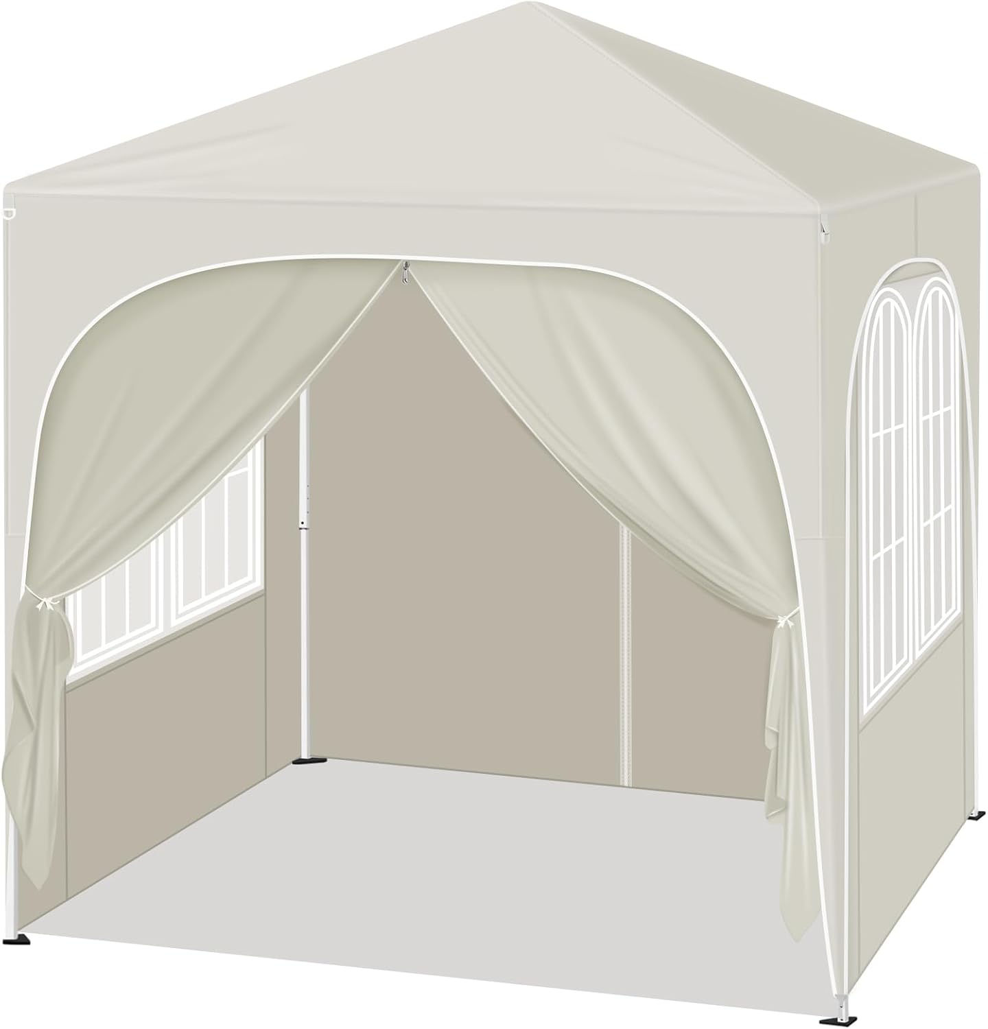 Detalle de WOLTU Klappbarer Pavillon 2x2 m mit 4 abnehmbaren Wänden – UPF 50+ Sonnenschutz, windstabiles Metallgestell, 3-stufig höhenverstellbar