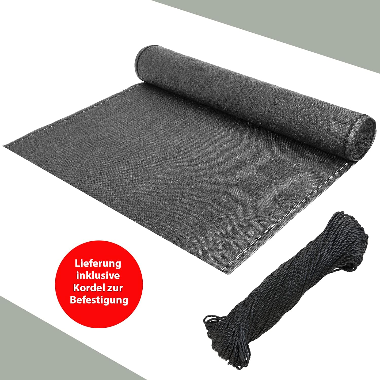 Detalle 2 de BB Sport Sichtschutz-Zaunblende 1,8 m x 50 m Grey (150 g/m²) – Schattiernetz für Tennis, Wind- & Sichtschutz