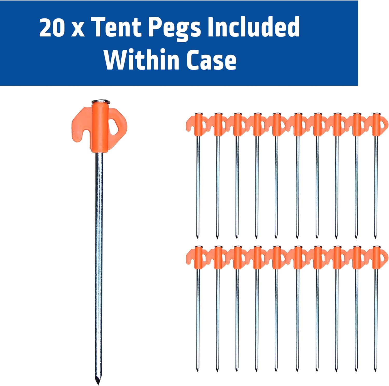 Thumbnail 3 de Blue Diamond Heavy Duty Tent Pegs – 20 Pack (Galvanised Steel) with Carry Case