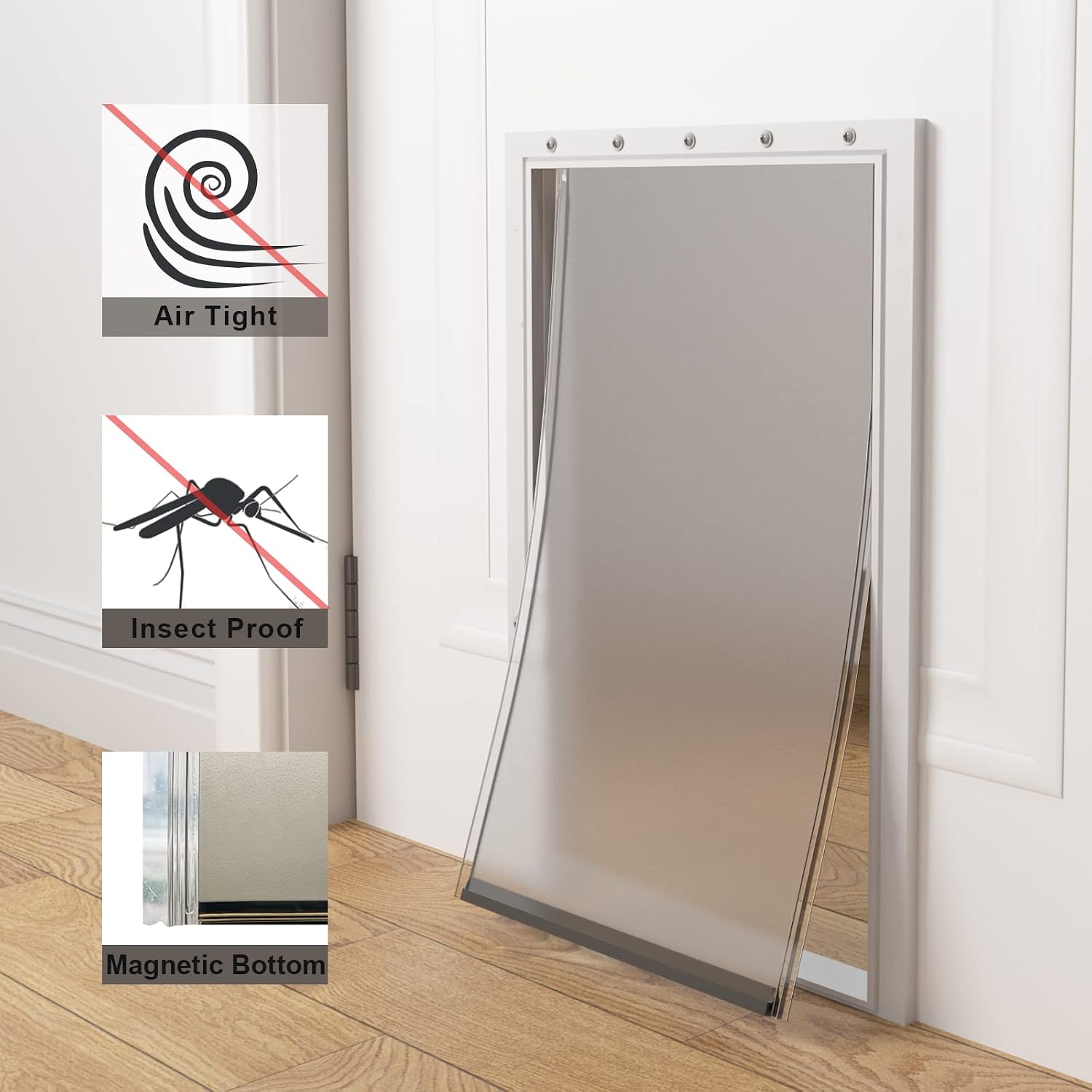 Detalle 2 de MIAOTONG Large Dog Door Replacement Flap, PVC, Weather-Resistant with Magnetic Closure