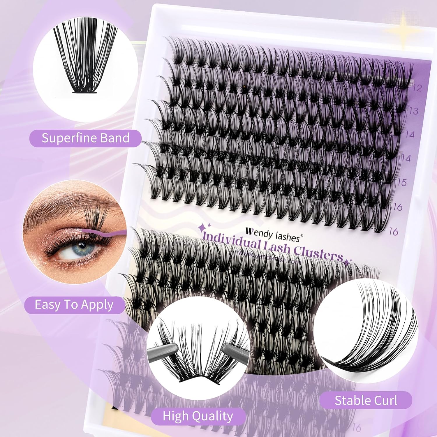 Detalle 2 de Wendy Lashes Lash Clusters Kit 280 pcs