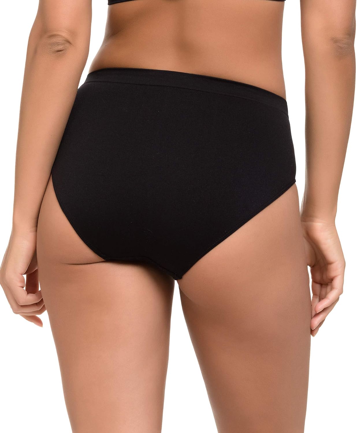 Detalle de Channo Bragas de Algodón y Bambú para Mujer, Talle Alto, Sin Costuras, Pack 6 (Colores Lisos) – Talla L