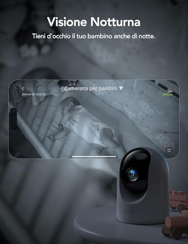 Thumbnail 5 de GNCC 2K 3MP Telecamera Wi-Fi Interno Pack da 2 — visione notturna, copertura 360°