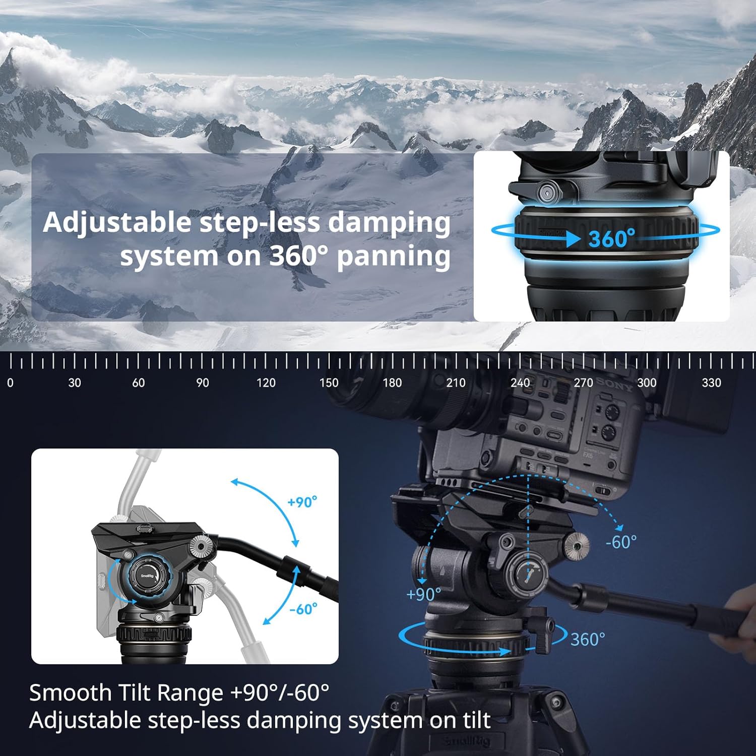 Thumbnail 3 de SmallRig AD-120 FreeBlazer: Trépied Vidéo en Fibre de Carbone avec Contrepoids et plaque QR double mode