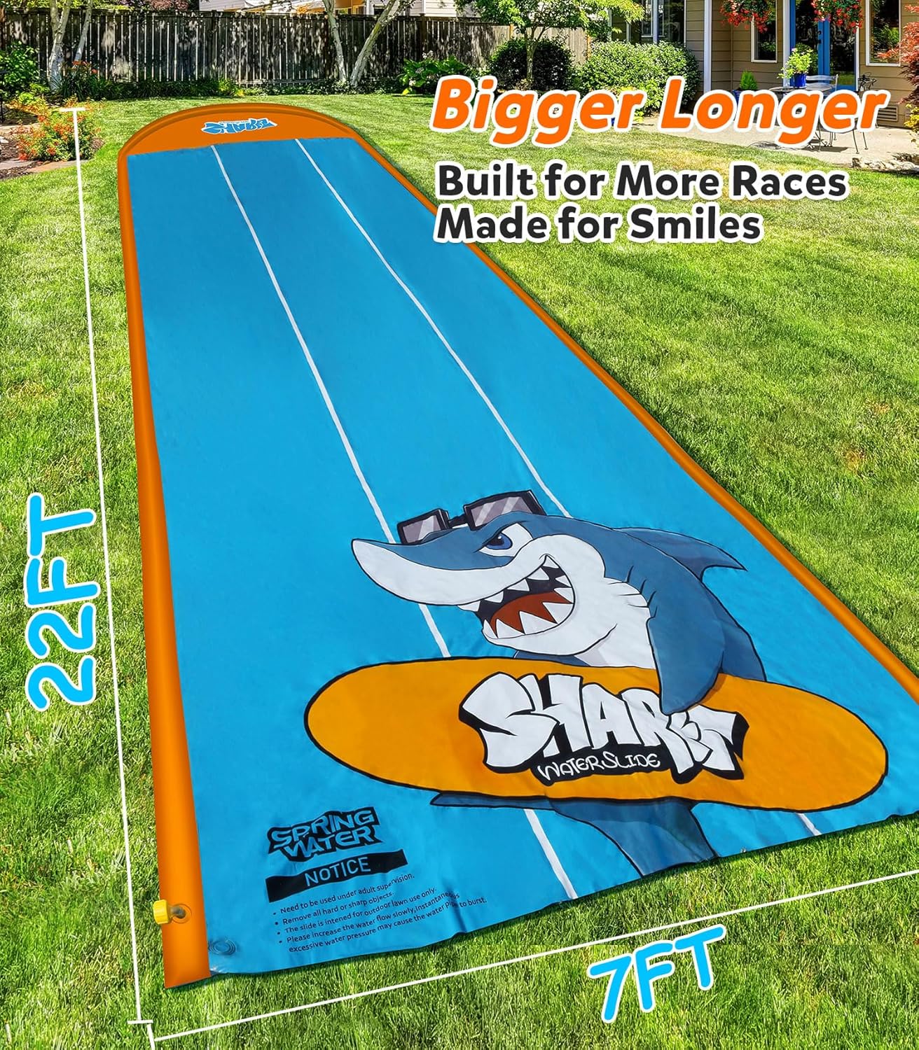 Thumbnail 1 de Spring Water Slip and Slide with 3-Lane Racing for Kids (22ft x 7ft) with Sprinkler