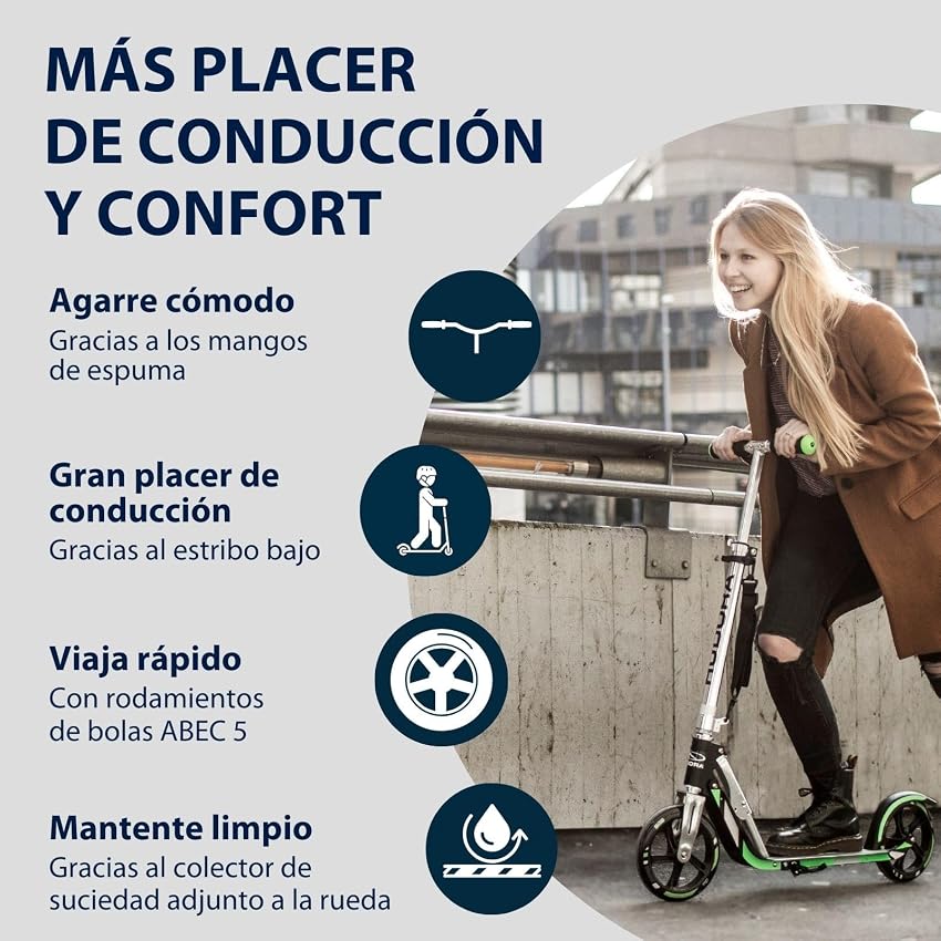 Detalle de HUDORA BigWheel 205 patinete 100 kg 4kg ajustable