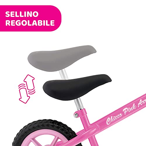 Detalle de Chicco Pink Arrow Balance Bike: bici senza pedali per l'equilibrio, regolabile e leggera