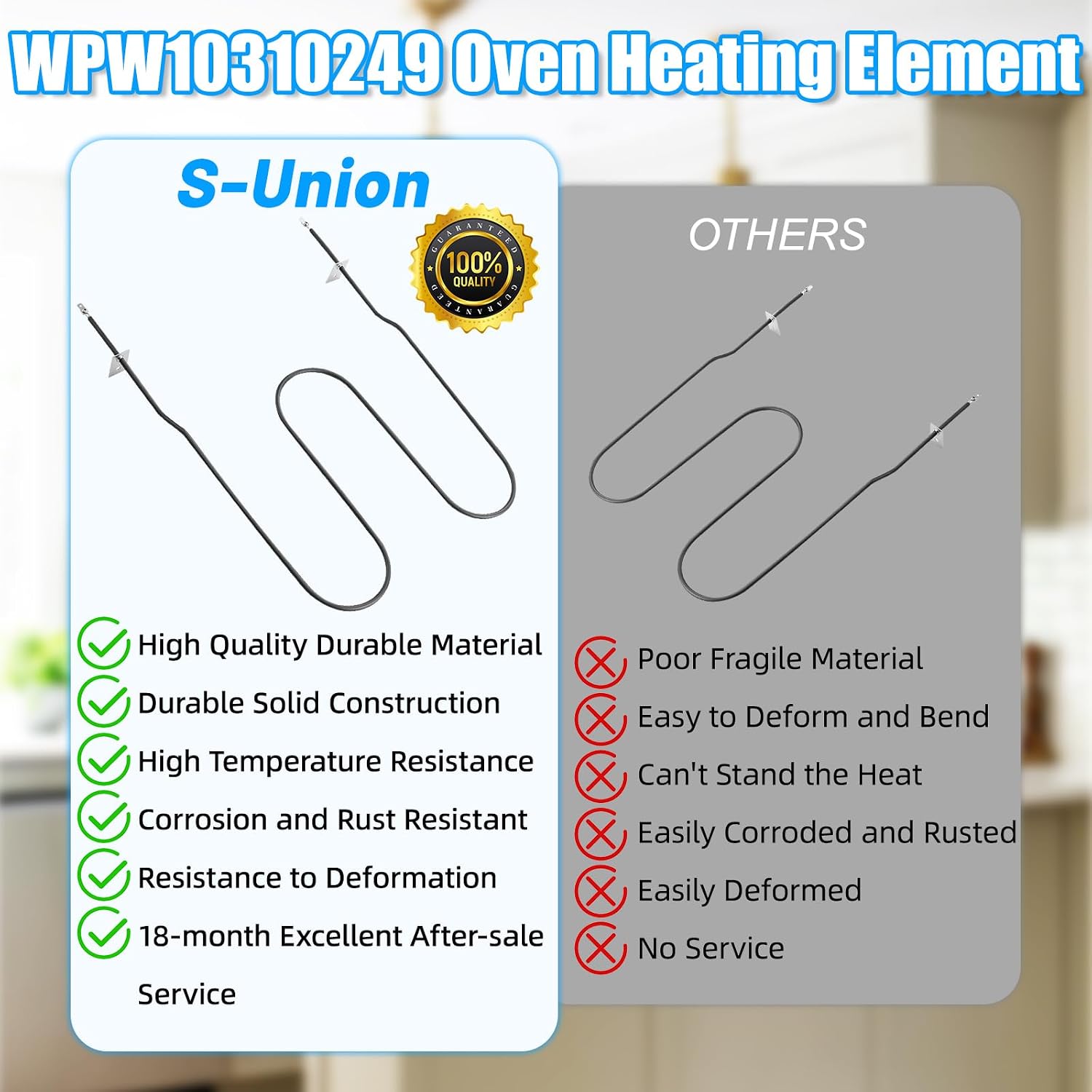 Thumbnail 6 de WPW10310249 Range Oven Bake Element, 304 Stainless Steel, 3000W
