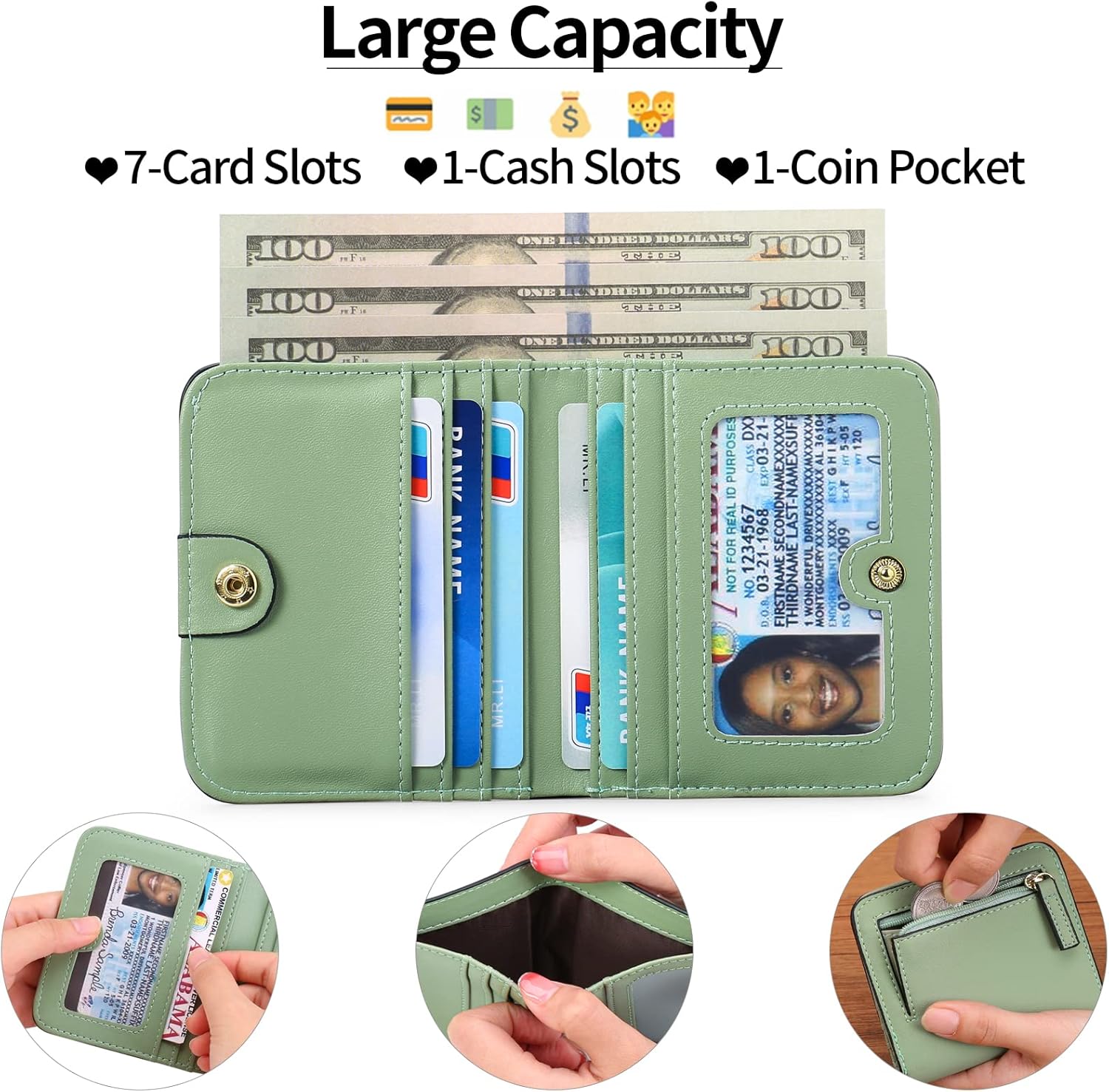 Thumbnail 1 de GAEKEAO RFID wallet with 6 card slots