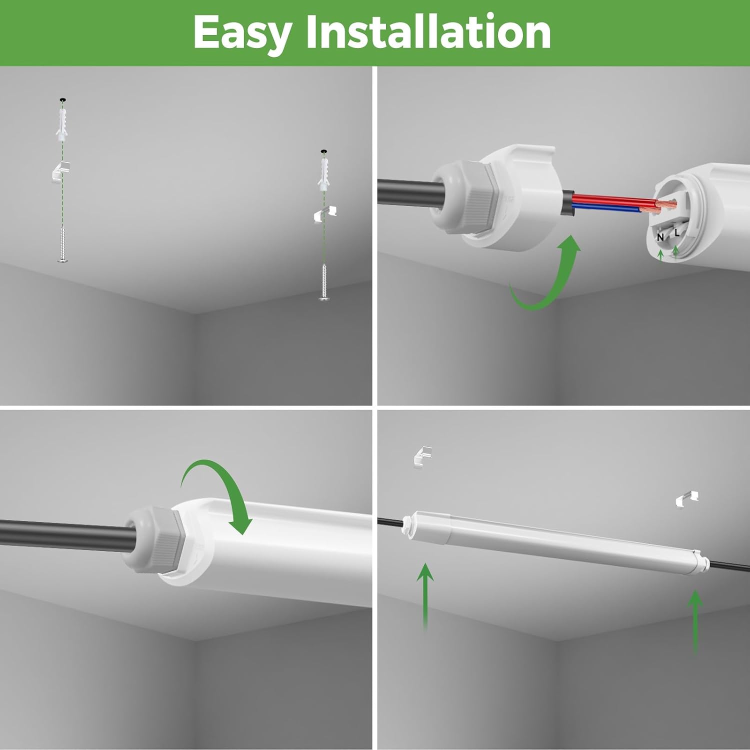 Thumbnail 6 de zemty Feuchtraumleuchte LED Röhre 60 cm (18 W, 1980 lm) mit 3 Farbtemperaturen und IP65