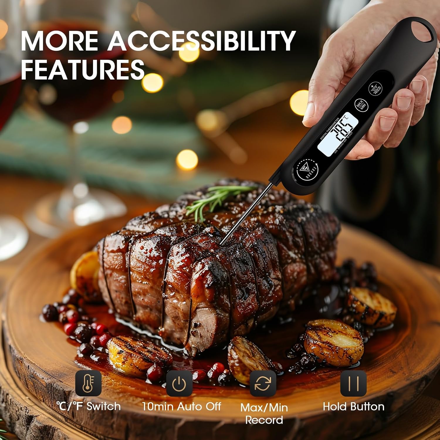 Thumbnail 2 de DOQAUS 3S Instant Read Meat Thermometer 12cm