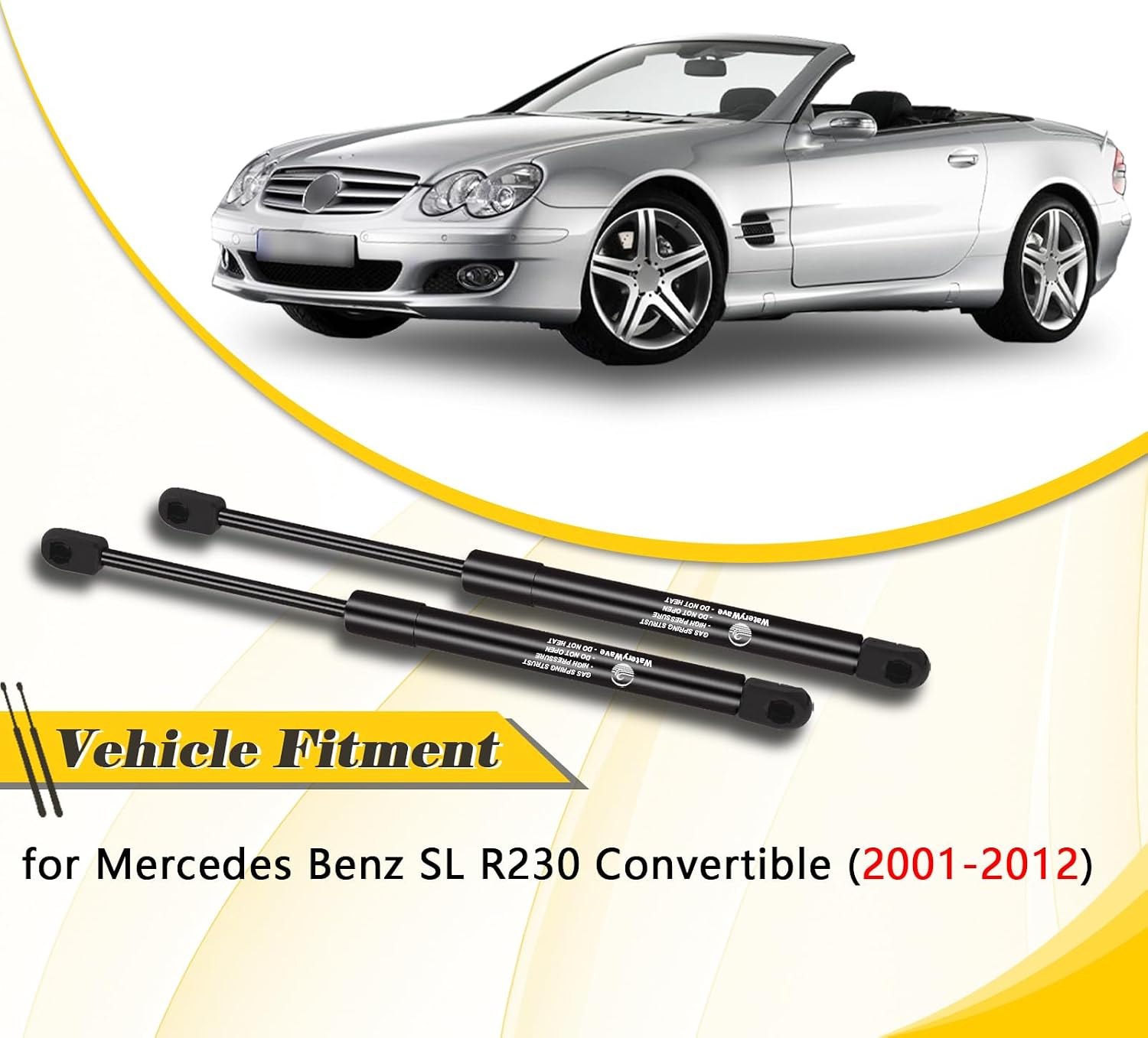 Detalle de WateryWave 2X Rear Tailgate Struts for Mercedes-Benz SL R230 (2001–2012)