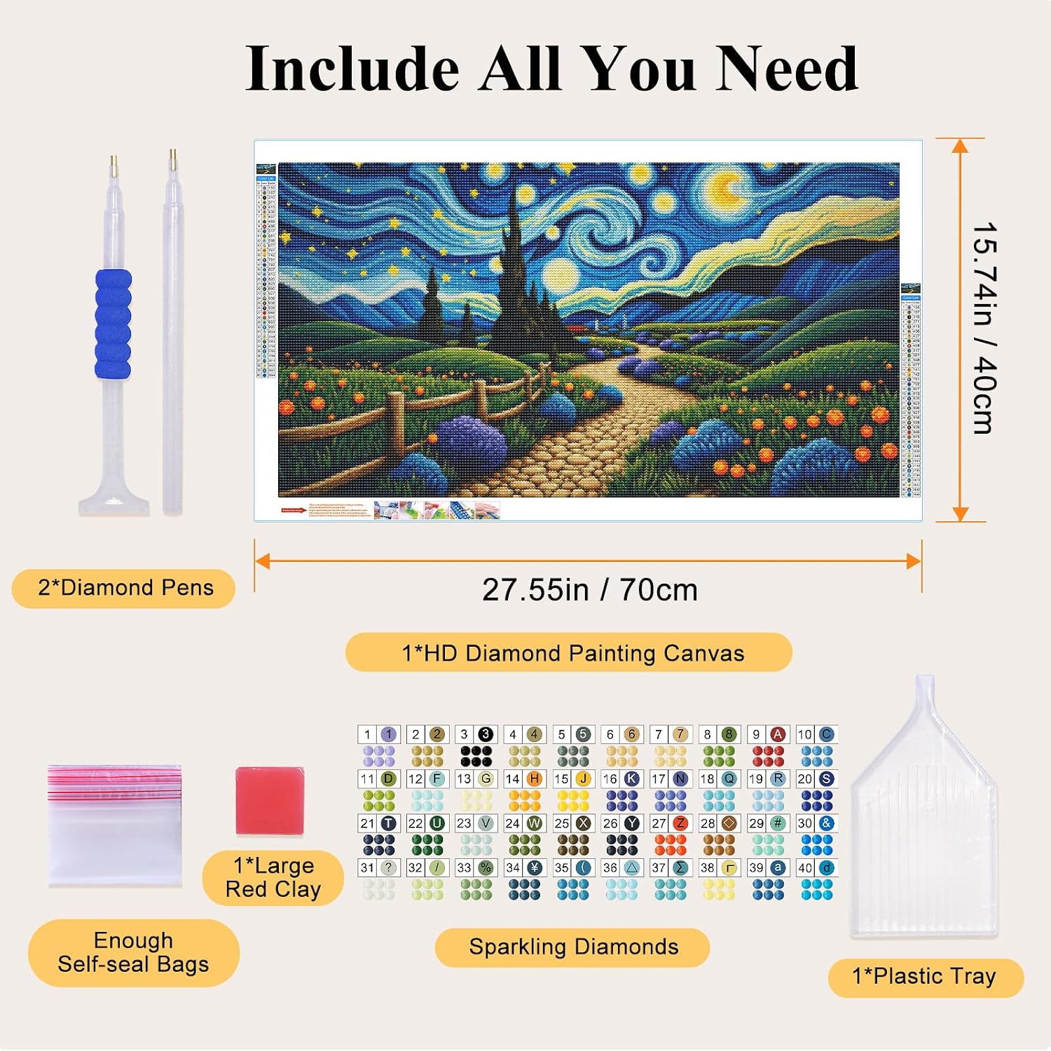 Detalle de SparkGlow Diamond Art Kit, 27.5 x 15.7 Inches