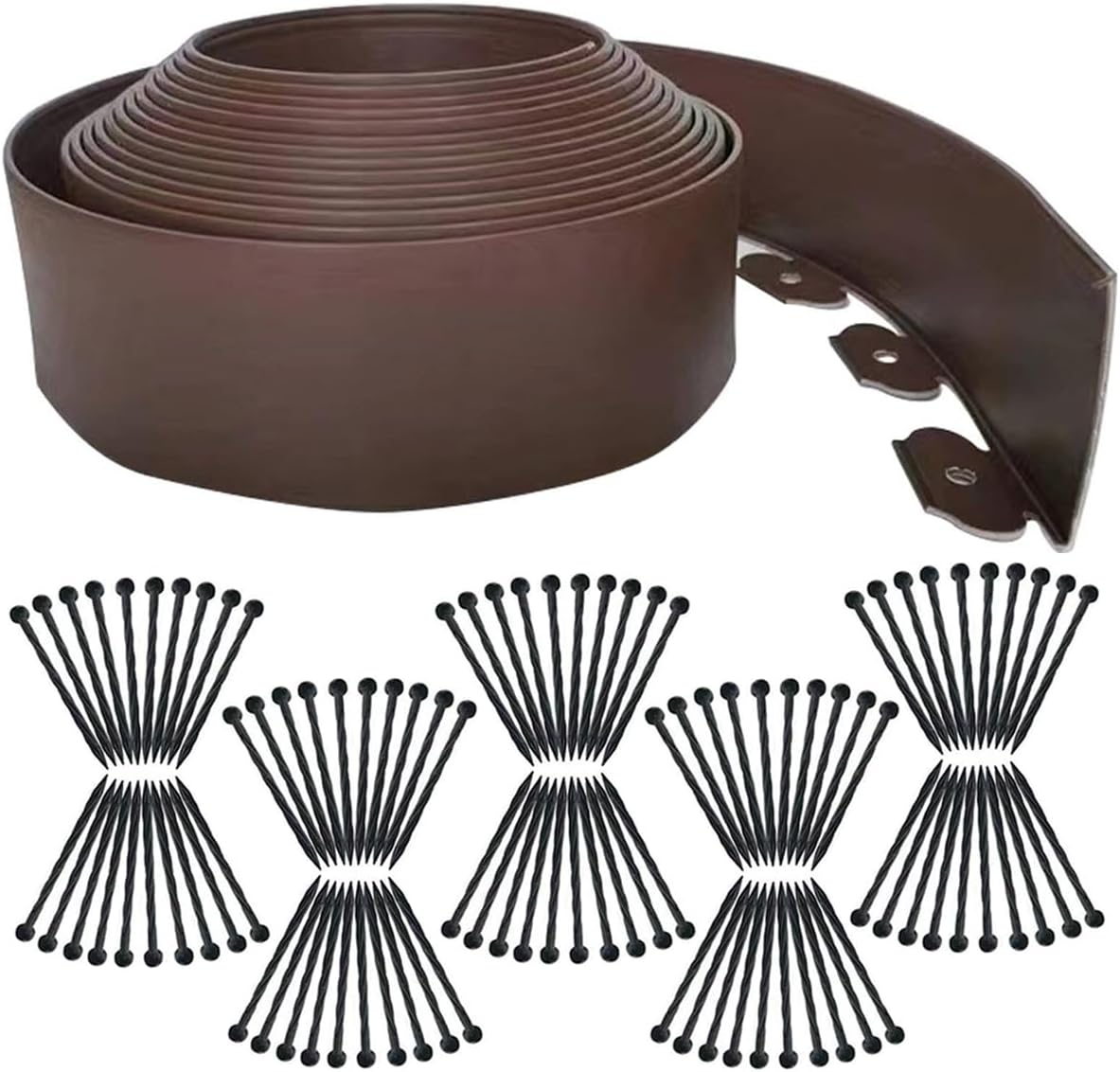 Detalle de shsyue HG0749-H Flexible Garden Edging, 66 ft, 4 in High, Brown
