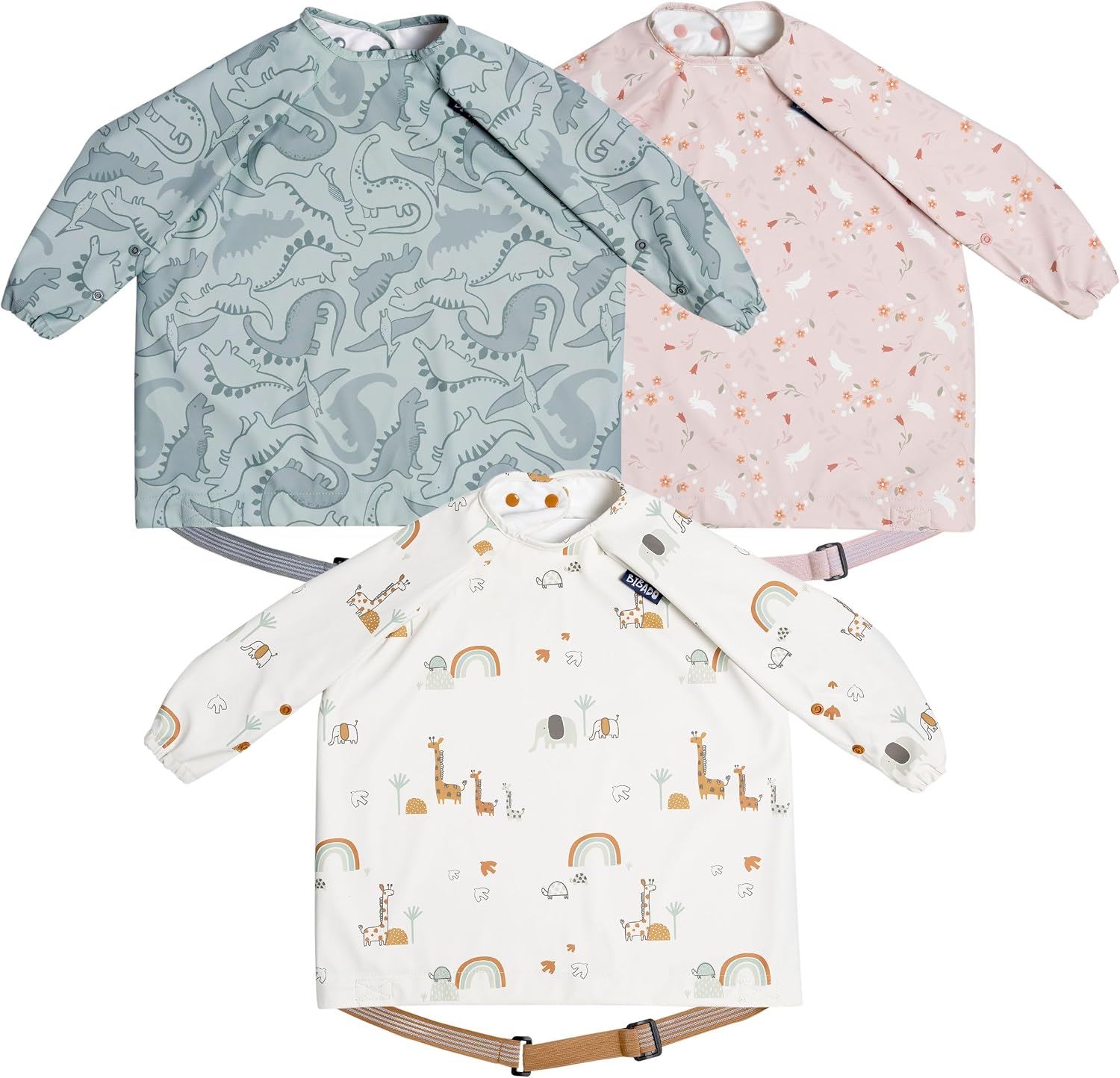 Detalle de BIBaDO Long Sleeve Baby Bibs — Full-coverage Weaning Bib for 6–36 Months