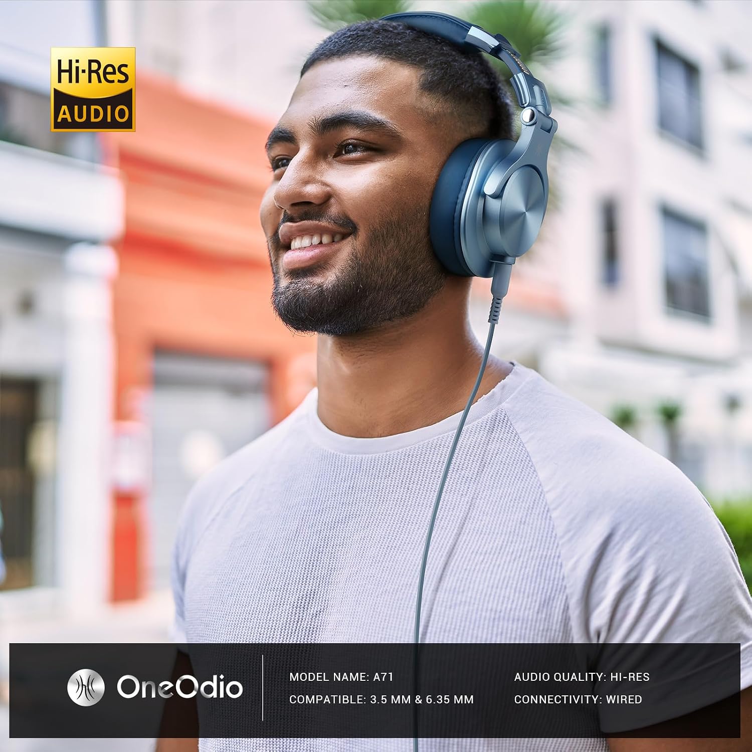 Detalle de OneOdio A71 Wired Over-Ear Studio Headphones with 40 mm Drivers