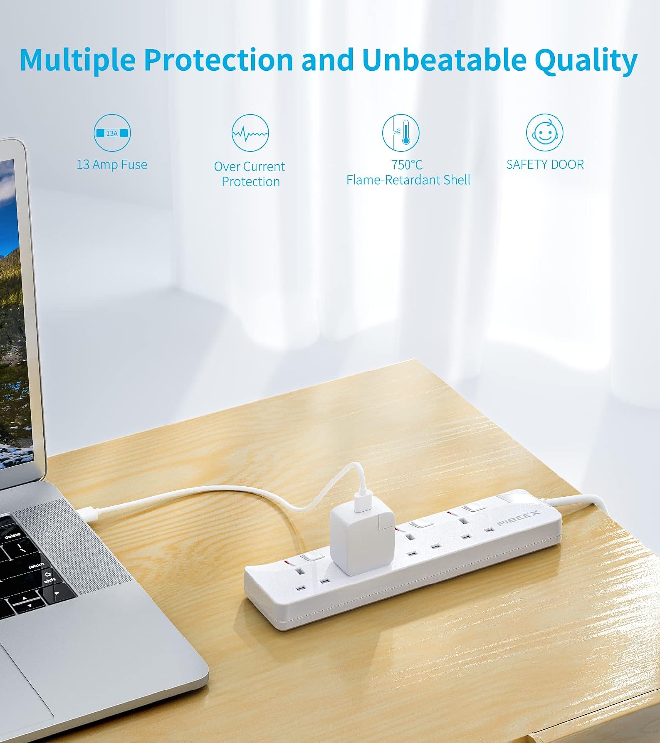 Detalle 2 de PIBEEX Extension Lead 4 Way, 3 m cord