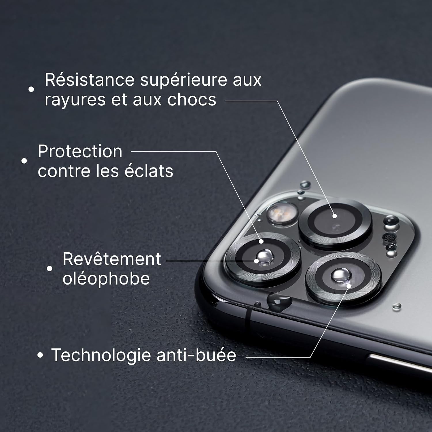 Detalle 2 de RhinoShield Protection d'objectif verre 9H pour iPhone 11 Pro