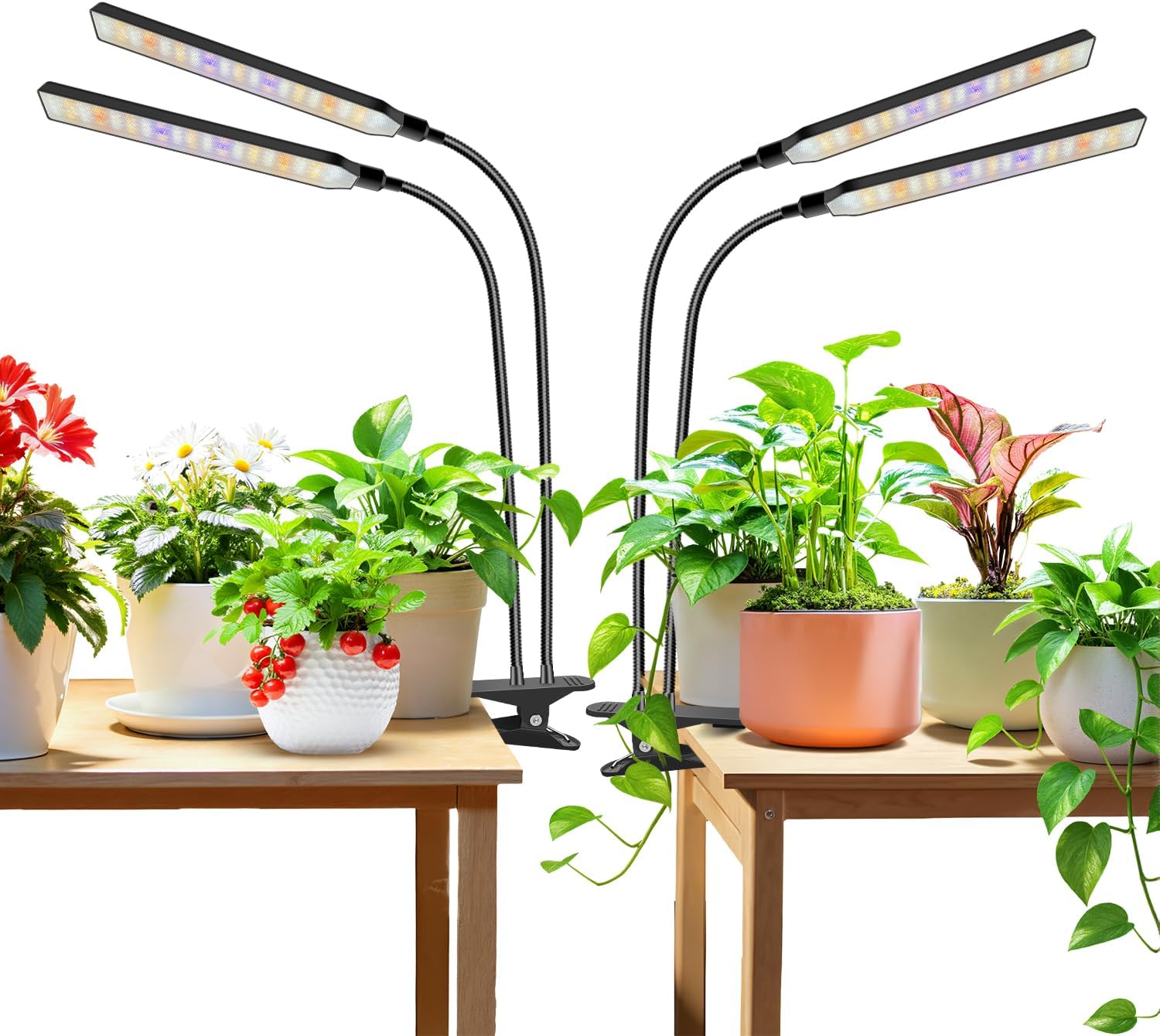 Detalle de Aumtrly ZY-L20C Clip-On Grow Lights, 228 LEDs, Full Spectrum, 2-Pack