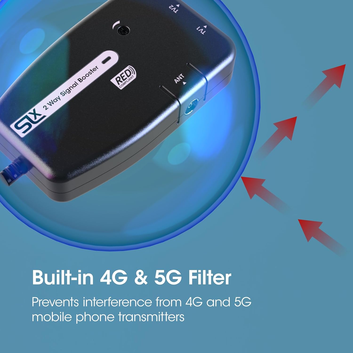 Thumbnail 1 de SLx 2-Way TV Signal Booster Aerial Amplifier with 4G & 5G Filtering (Indoor)