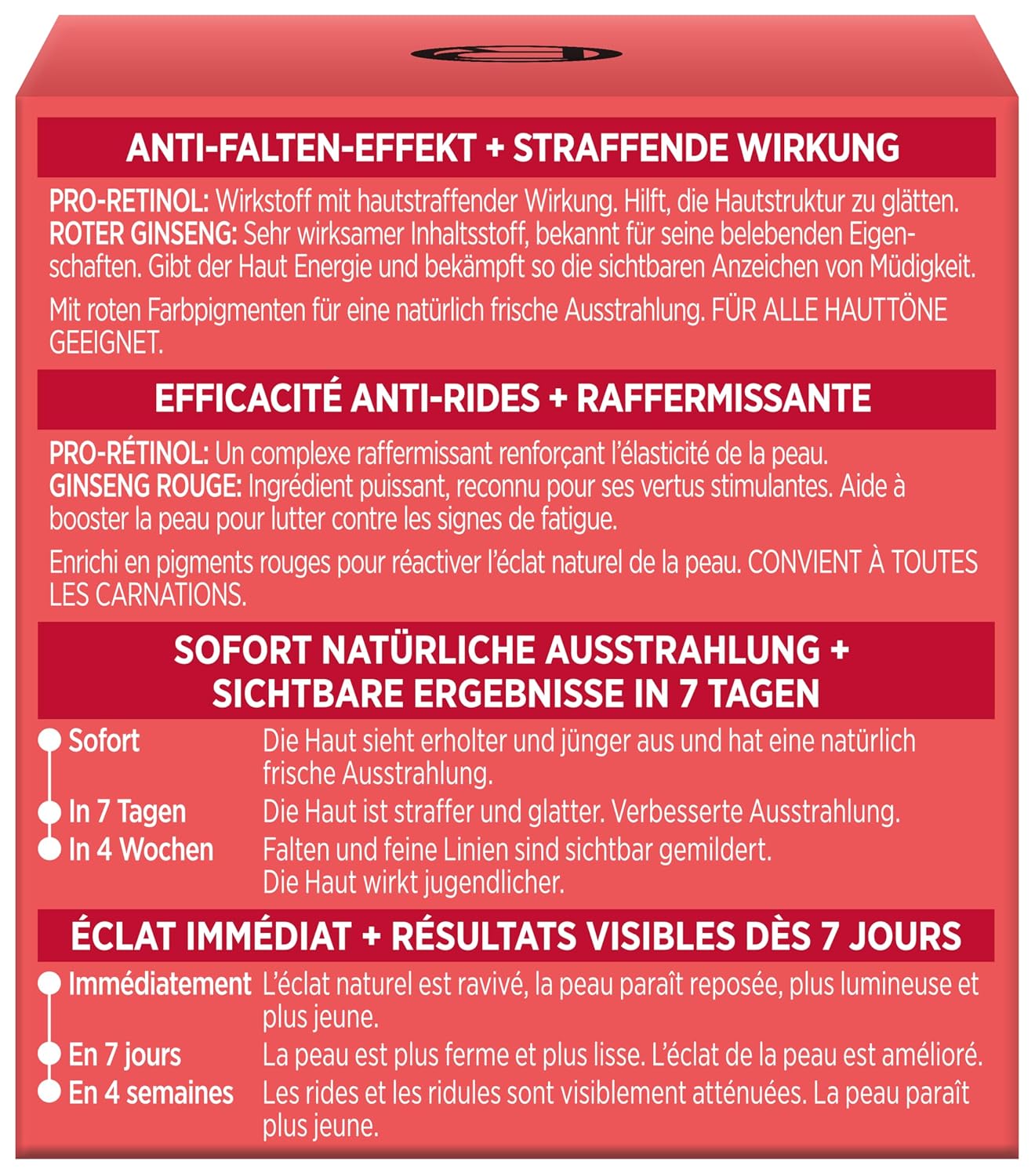 Detalle de L’Oréal Paris Revitalift Créme Rouge Tagespflege – Straffende Pflege mit Soja-Proteinen & Hefe-Extrakt (50 ml)