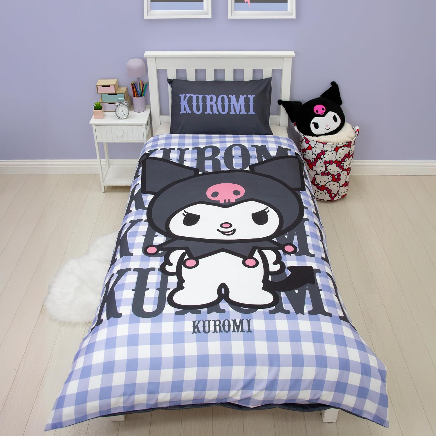 Detalle de Parure de lit Simple Hello Kitty – Kuromi Réversible (135 x 200 cm)