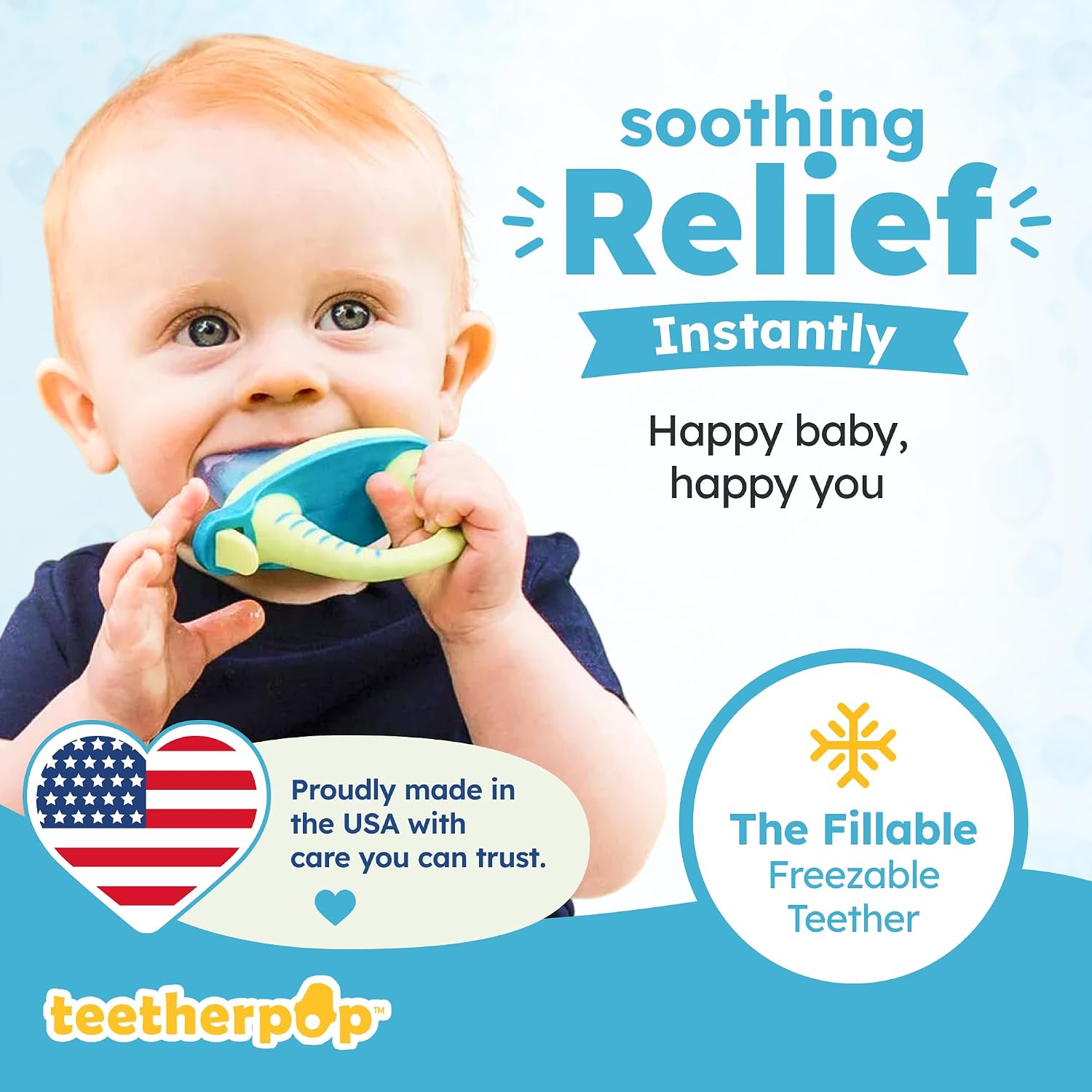 Detalle 2 de Teetherpop Fillable Freezable Teethers (Breastmilk Teether Feeder Pacifier) - BlueLime