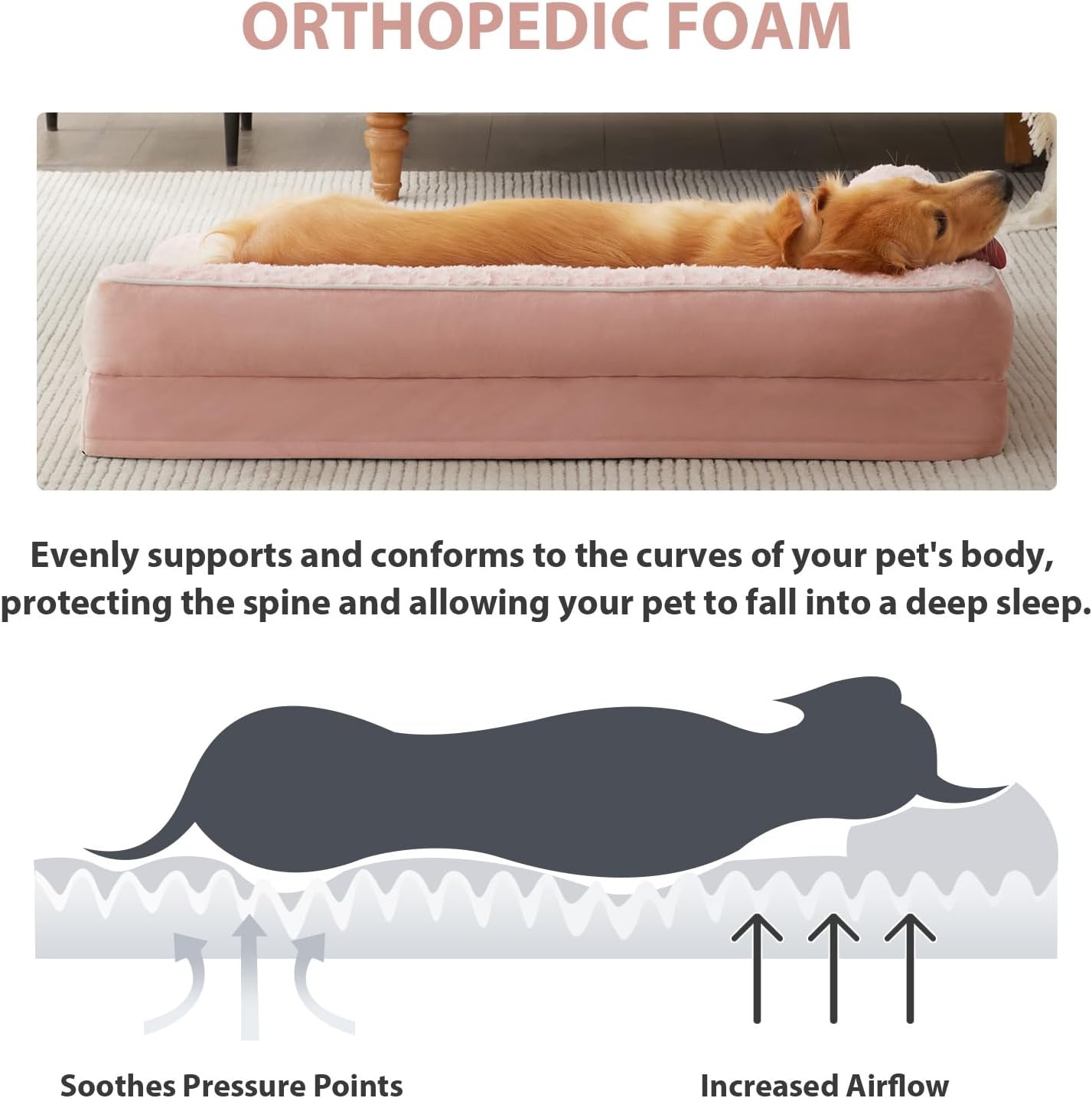 Detalle de BFPETHOME Orthopedic Dog Bed XXL
