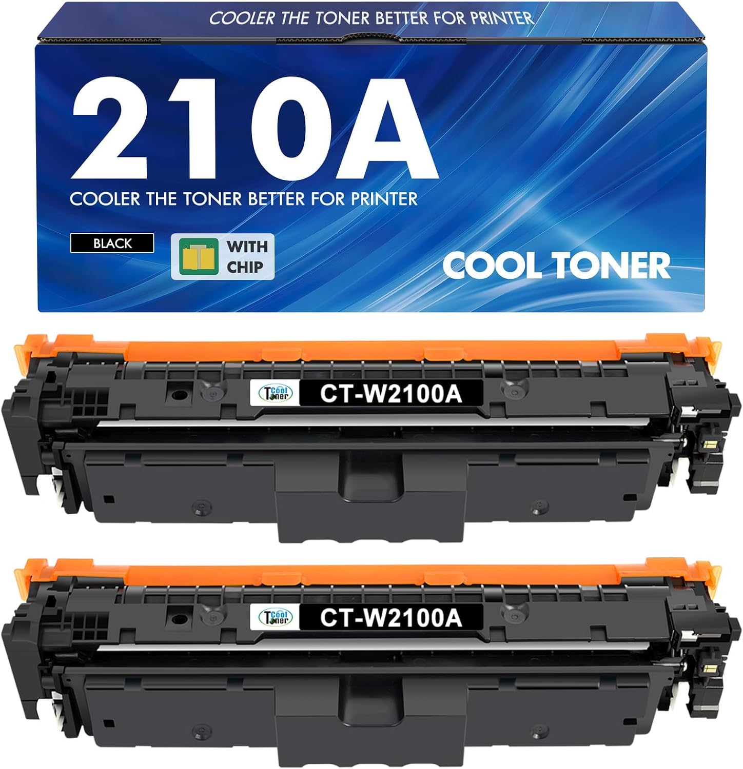 Detalle de Cool Toner 210A W2100A Black Toner Cartridge 2-Pack with Chip