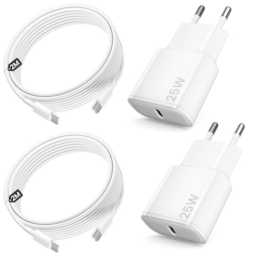 Detalle de SFVest Cargador USB-C de 25W con cable USB-C a USB-C de 2 m para iPhone 17/16/15