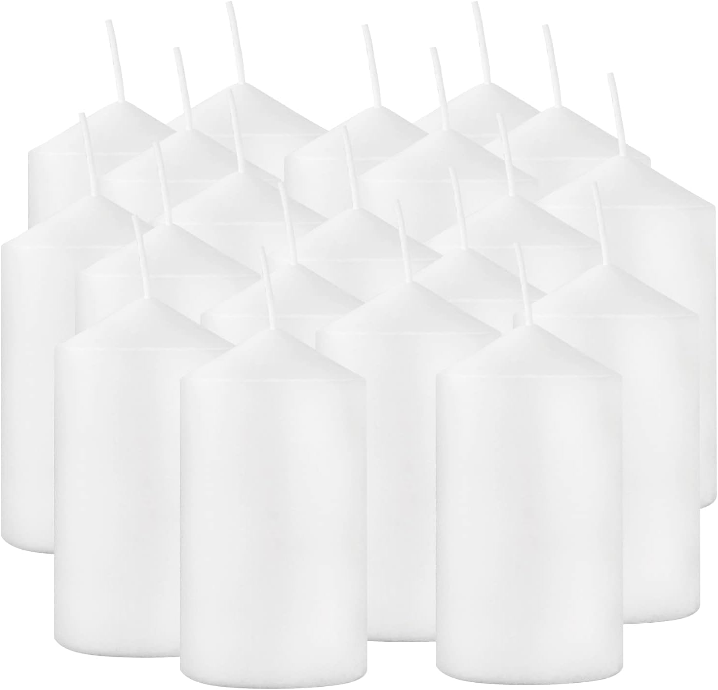 Detalle de YOROXRG 2"x4" High White Pillar Candles (Set of 20) — Unscented, Dripless & Smokeless