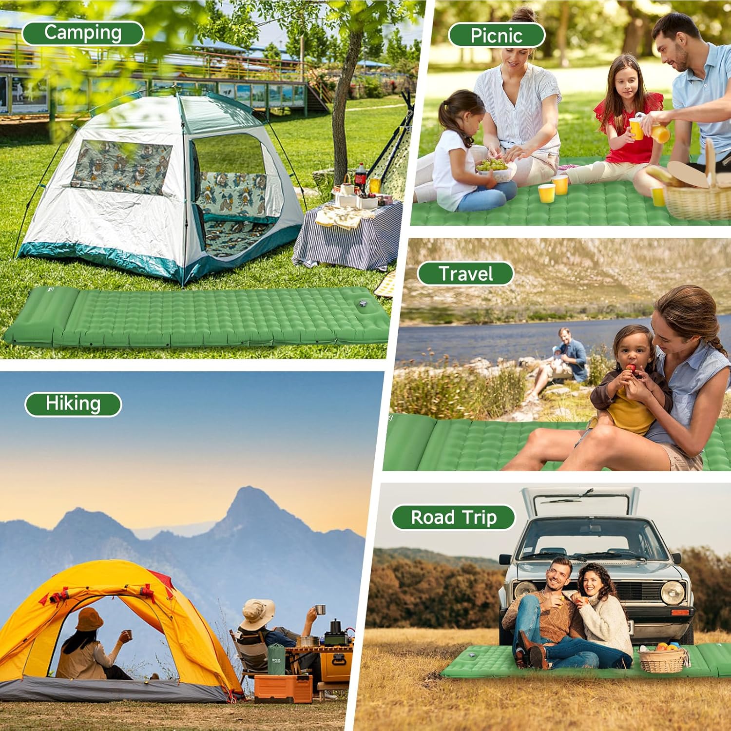 Thumbnail 6 de HiiPeak Sleeping Pad: Ultralight Inflatable Mat with Built-in Foot Pump for Camping