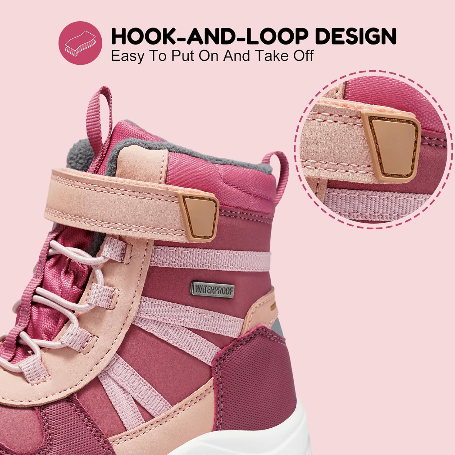 Thumbnail 3 de Harvest Land Kids Waterproof Winter Snow Boots: Lightweight, Non-Slip and Warm