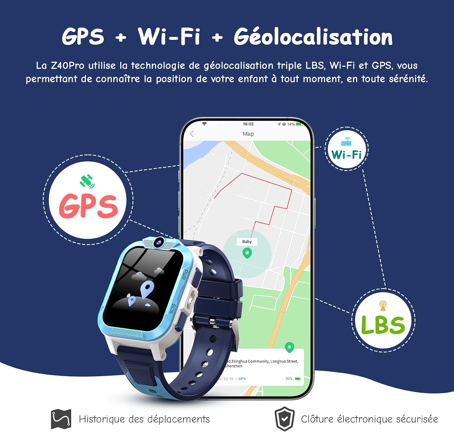 Detalle de IOWODO Montre Connectée Enfant 4G avec GPS – sécurité, appels vidéo et mode École