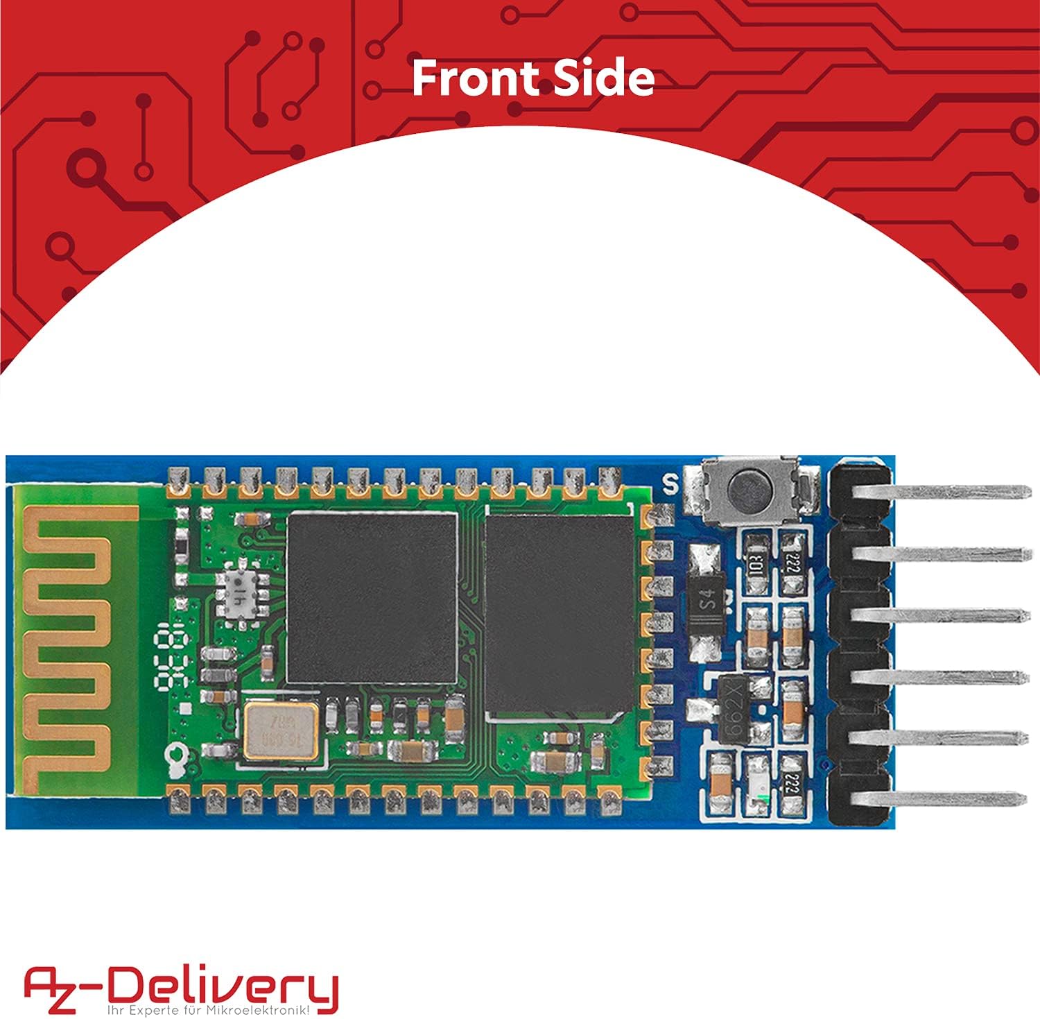 Thumbnail 1 de AZDelivery lot de 5 modules Bluetooth HC-05 / HC-06 (émetteur-récepteur) avec LED d’état, mode AT et E-Book