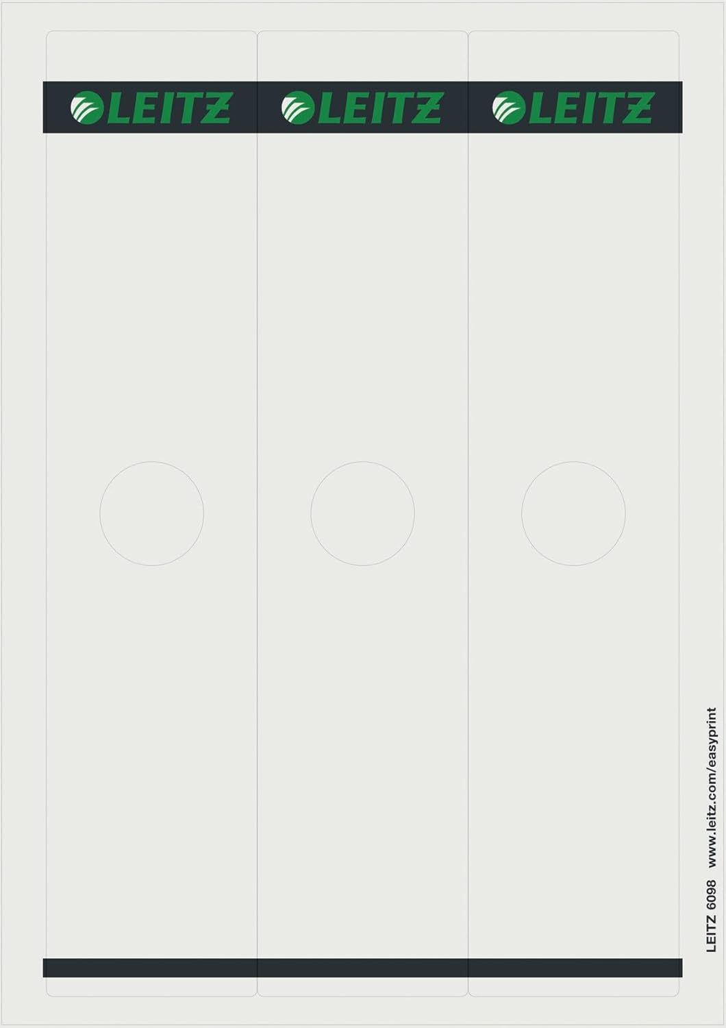 Detalle 2 de Leitz Rückenschild selbstklebend für Hängeordner, 75 Stück, 61,5 x 279 mm, grau (60980085)