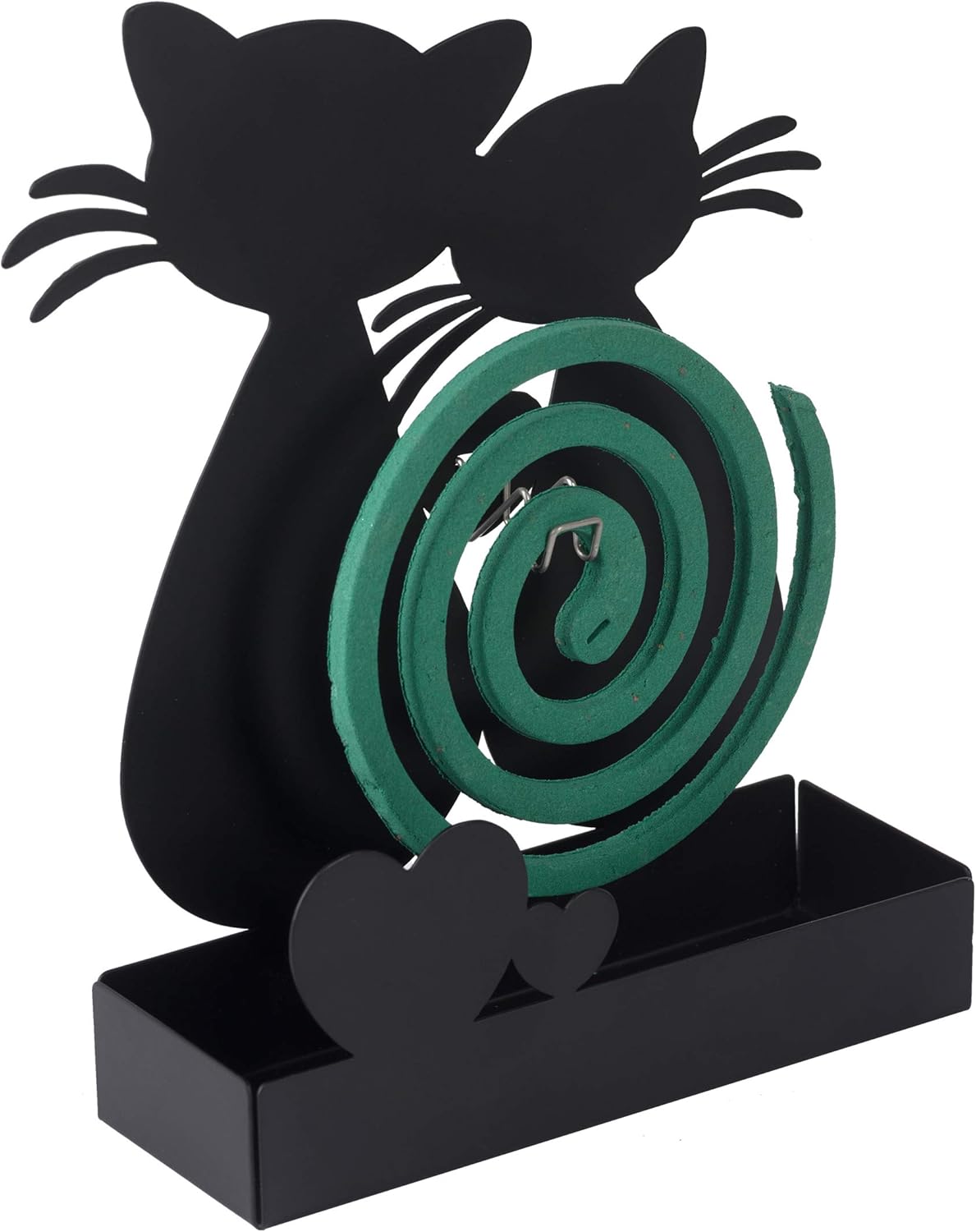Baroni Home Support Spirale Anti-Moustiques – Porte-Encens et Porte-Plante en Métal, 16x5x18 cm, Noir