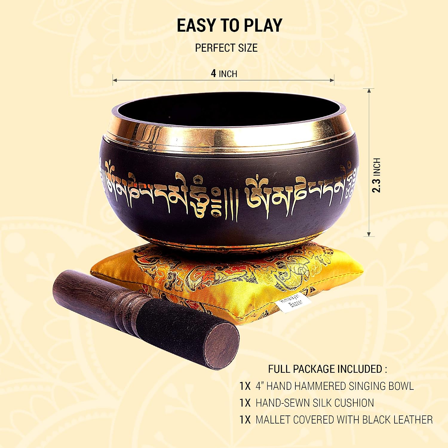 Detalle 2 de HIMALAYAN BAZAAR Tibetan singing bowl set, 4-inch