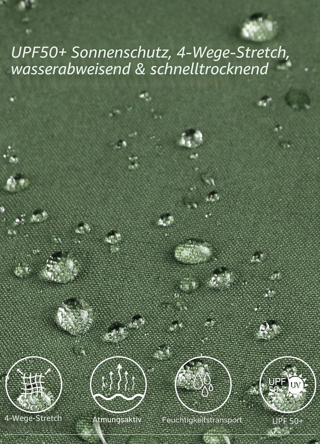 Detalle de baleaf Damen Outdoorhose Wanderhose wasserdicht, schnelltrocknend & UPF 50+ (Capri) mit Reißverschlusstasche