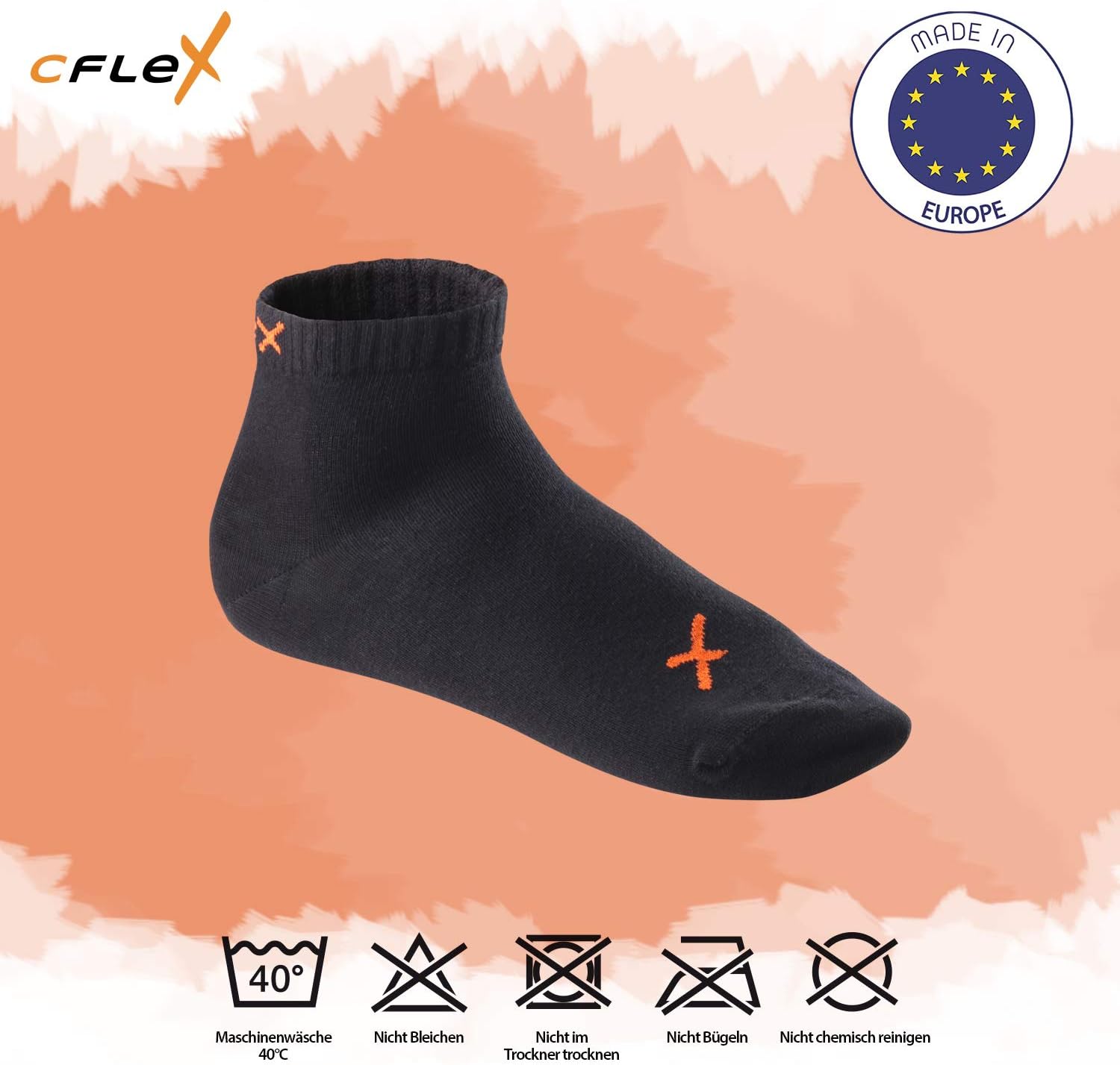 Detalle de CFLEX LIFESTYLE Unisex Low-Cut Socks, 6 Pairs, High Cotton Content