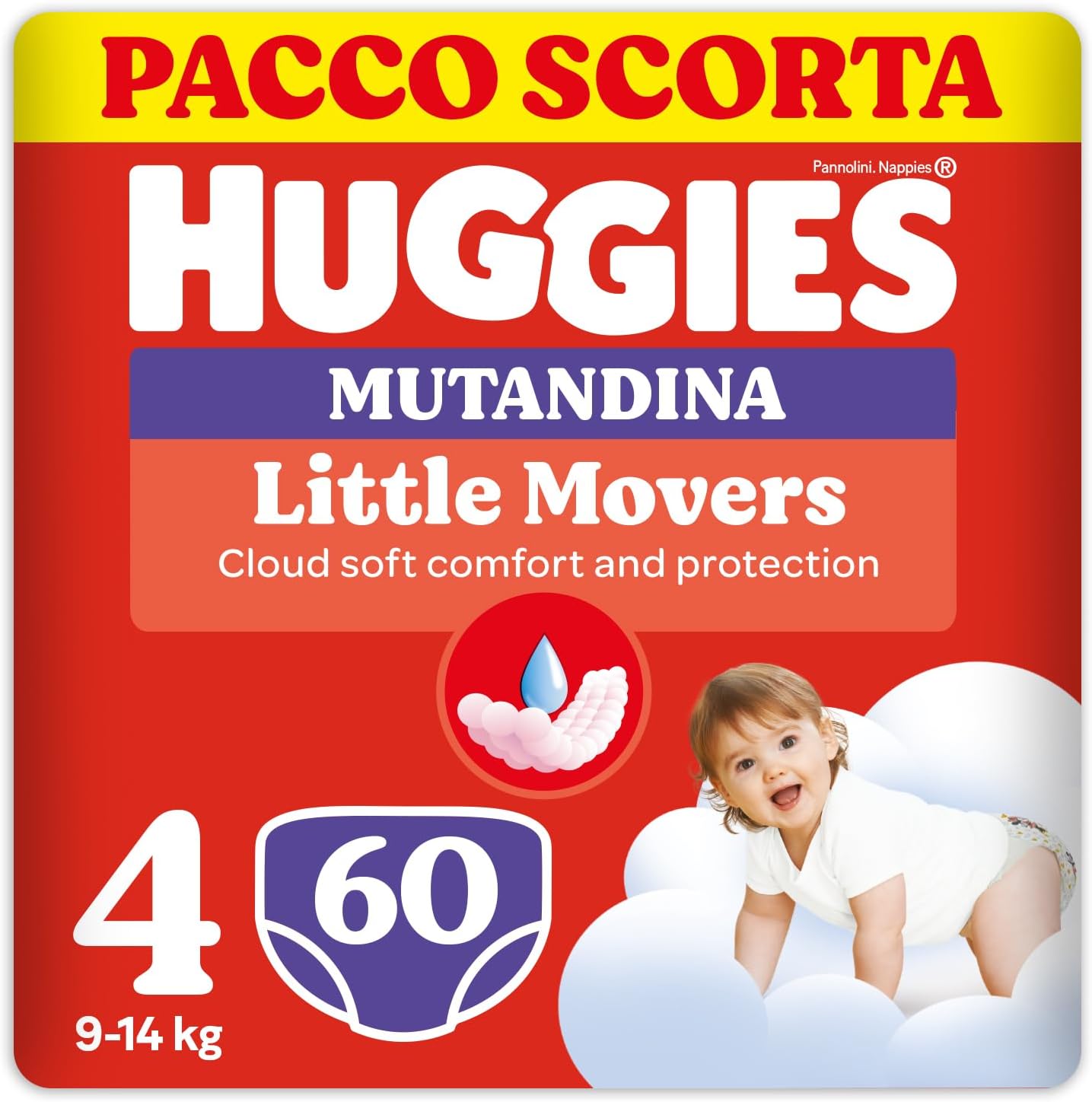 Huggies Little Movers Taglia 4 60 Pz