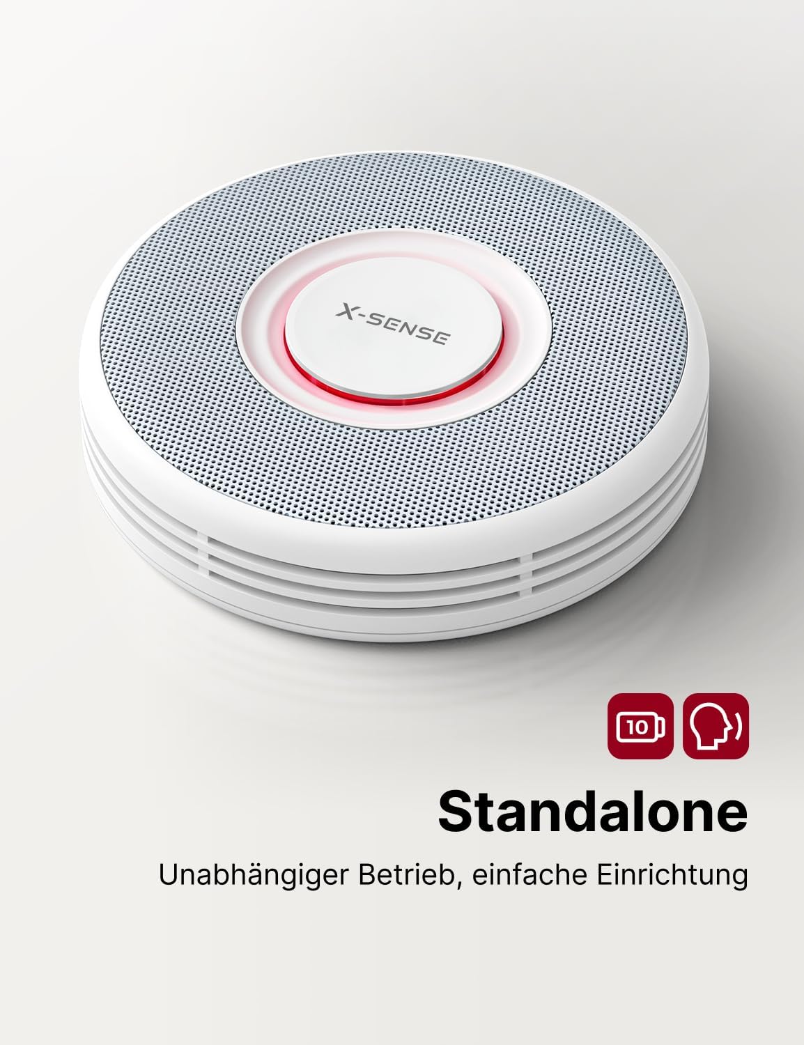 Thumbnail 1 de X-Sense Rauchmelder XS0B-SN mit 10-Jahres-Batterie, deutscher Sprachalarm und 17 Standortansagen (3 Stück)