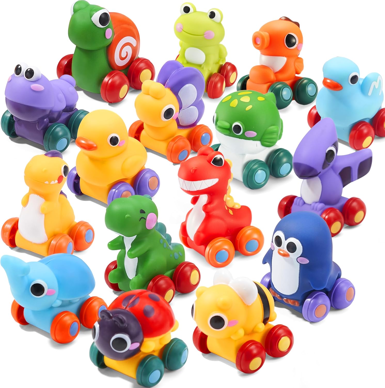 JOYIN Mini-Voitures en Caoutchouc 16 pièces